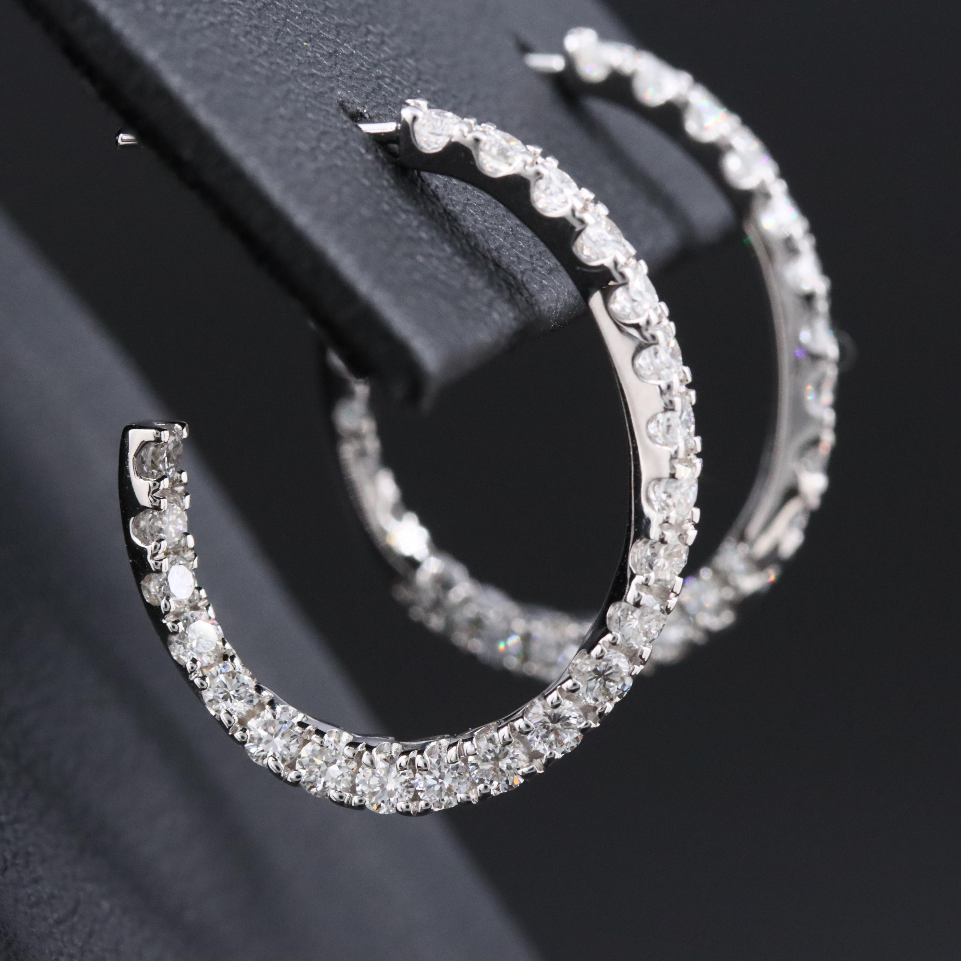 14K 1.31 CTW Lab Grown Diamond J Hoop Earrings