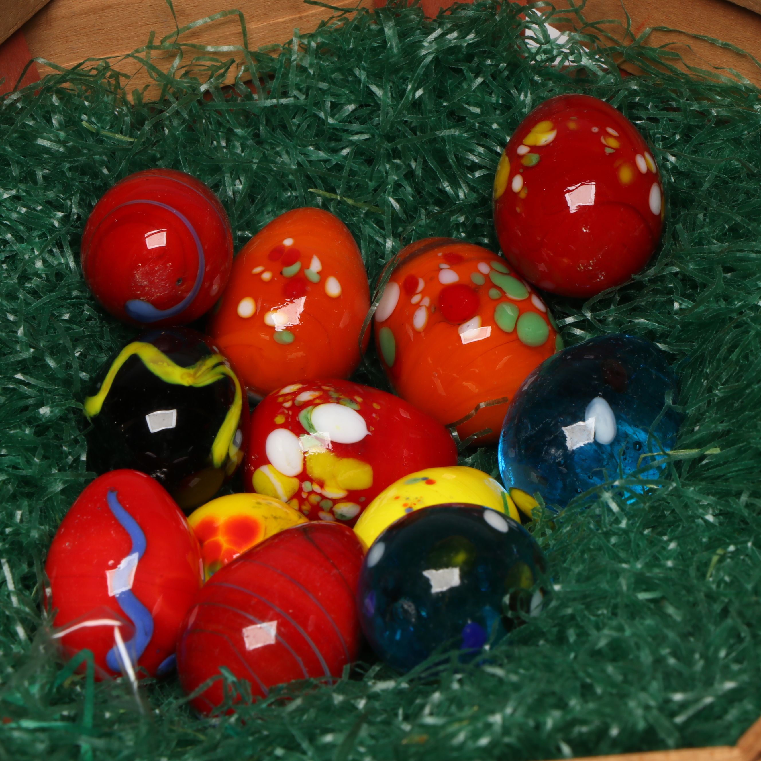 Art Glass Easter Eggs with Basket