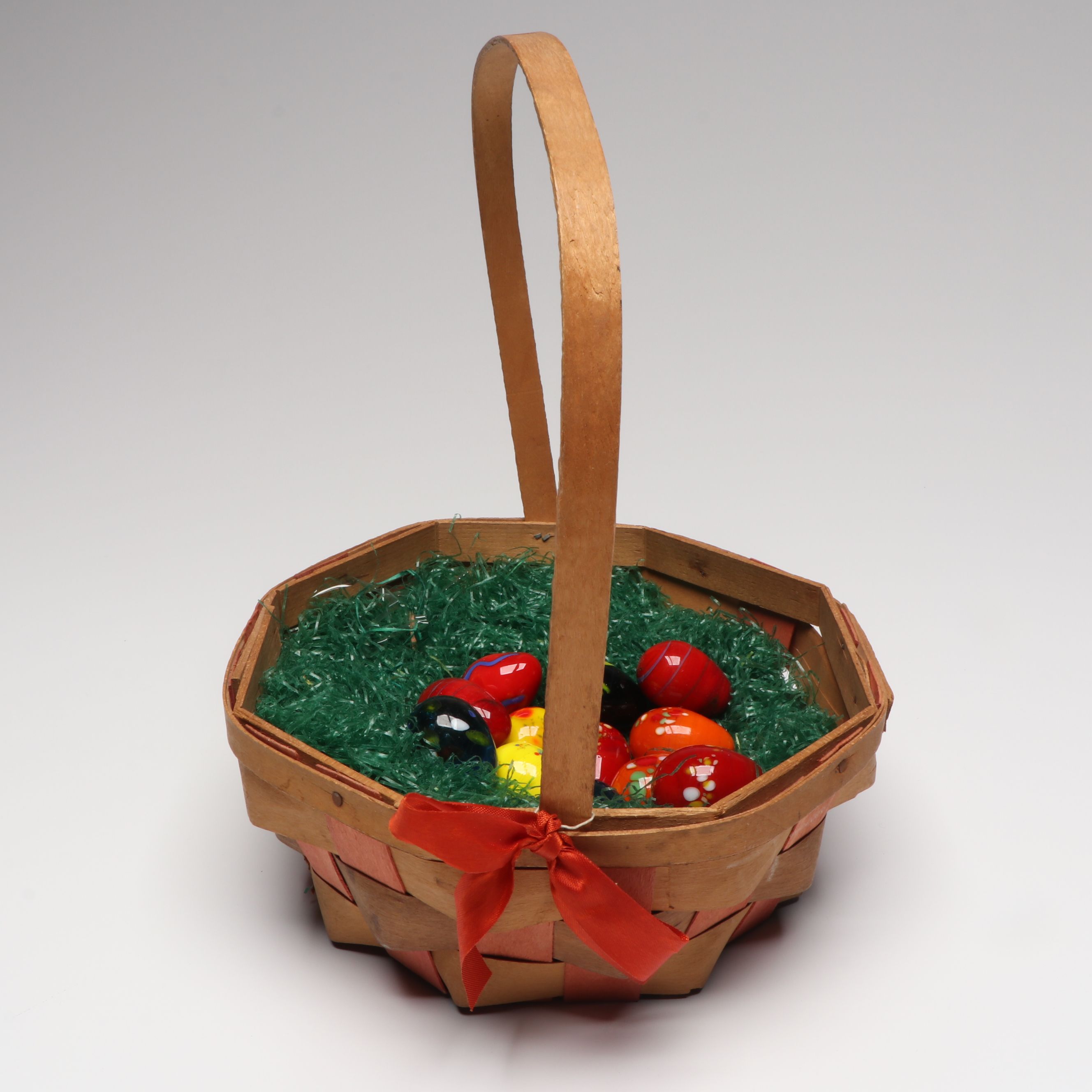 Art Glass Easter Eggs with Basket
