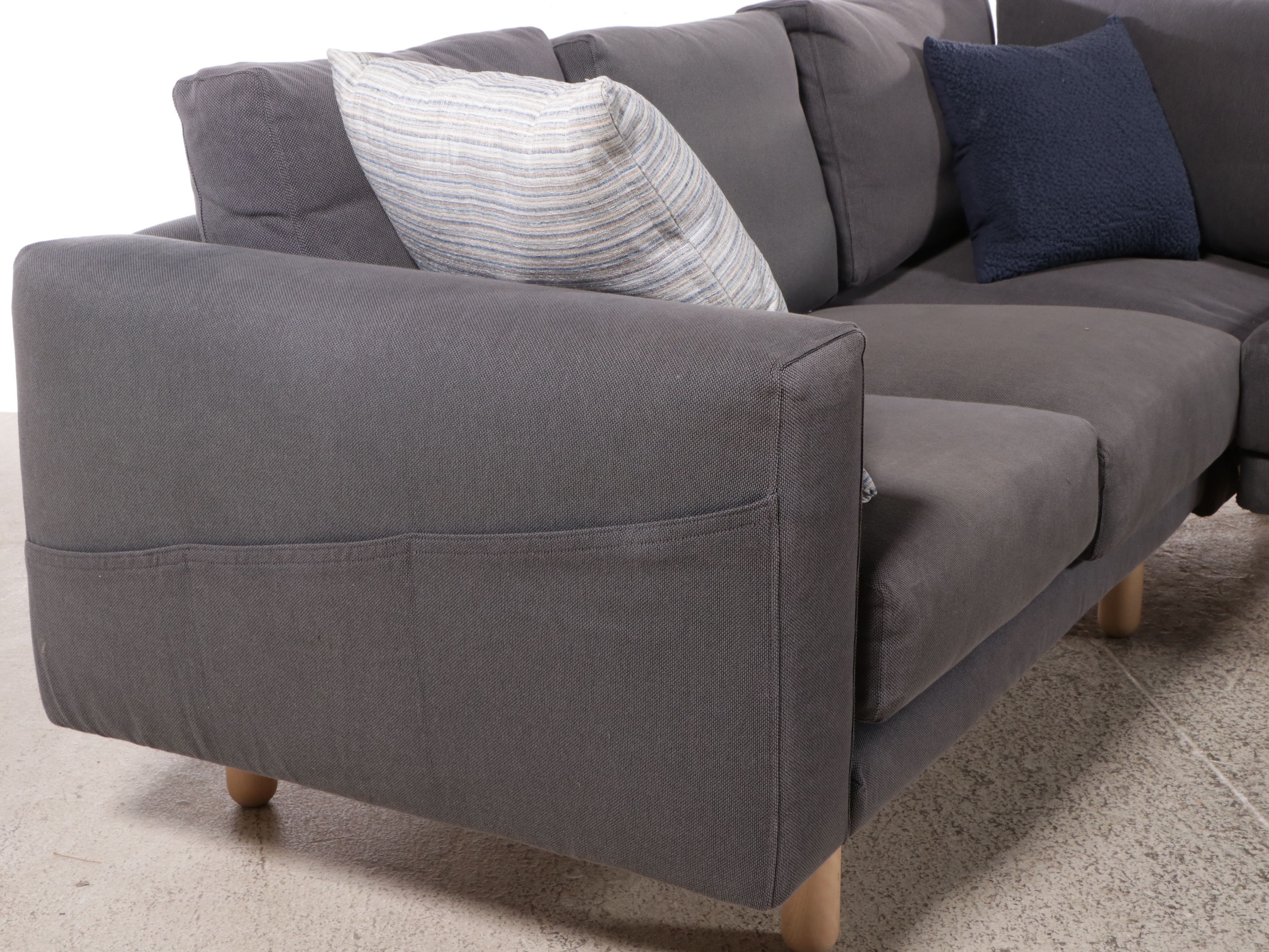 IKEA Scandinavian Modern Style Upholstered Sectional Sofa