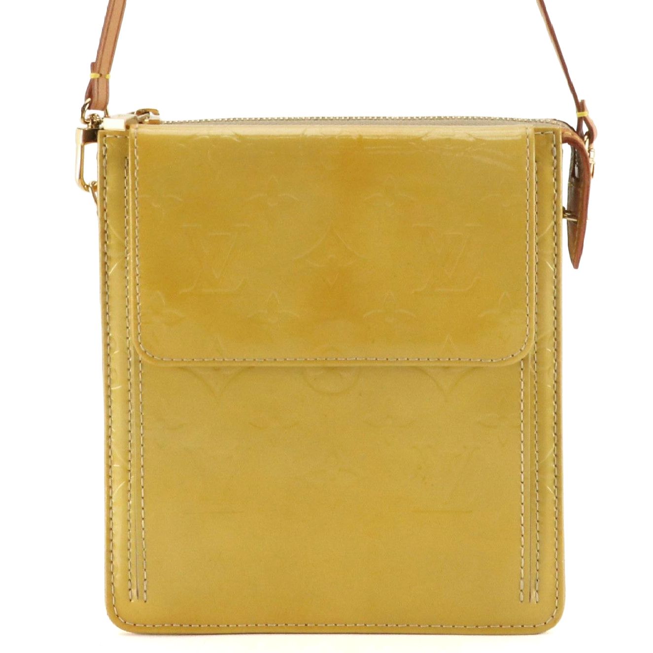 Louis Vuitton Mott Shoulder Bag in Yellow Monogram Vernis and Leather