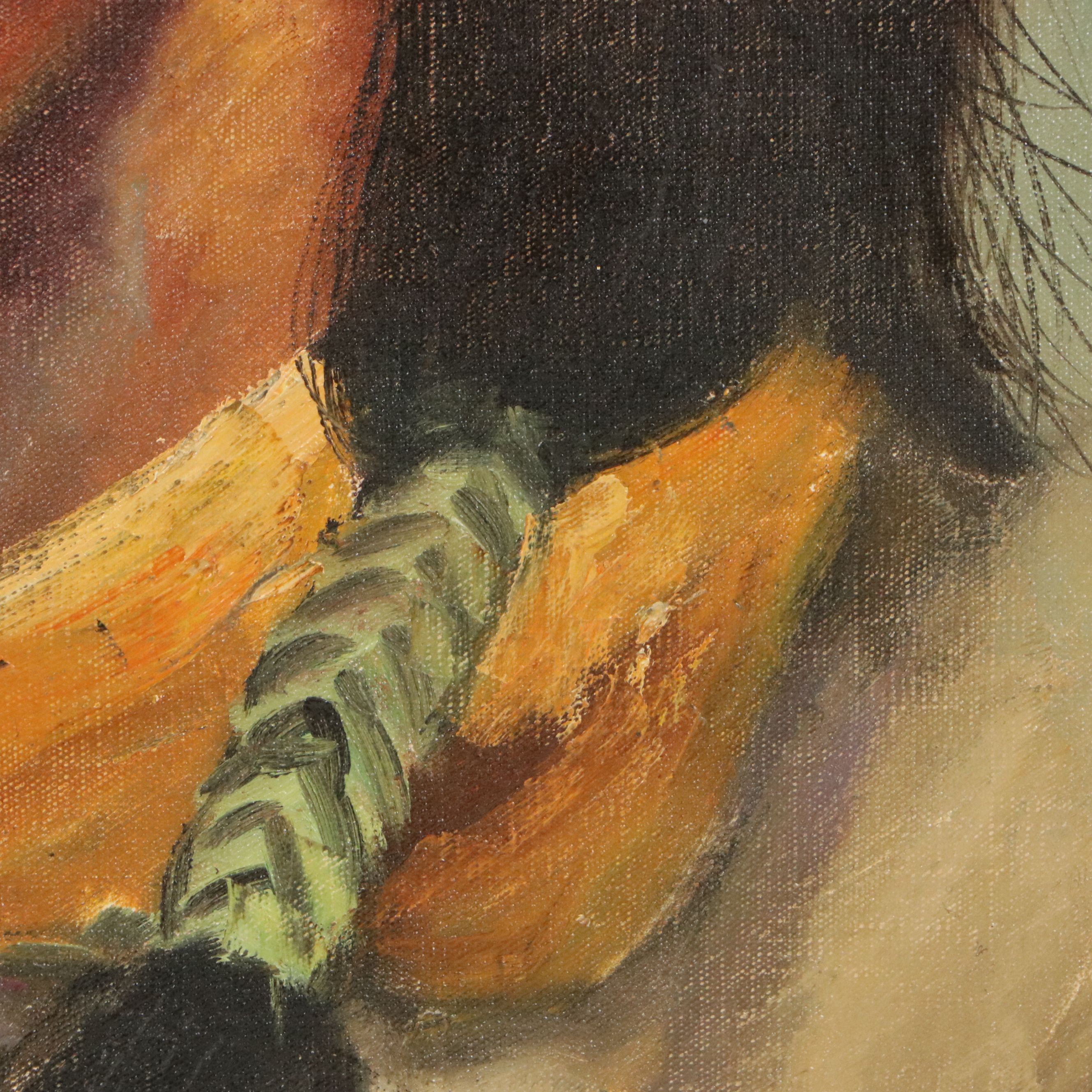 Jorge (Braun) Tarallo Oil Painting "Native American Man," Late 20th Century