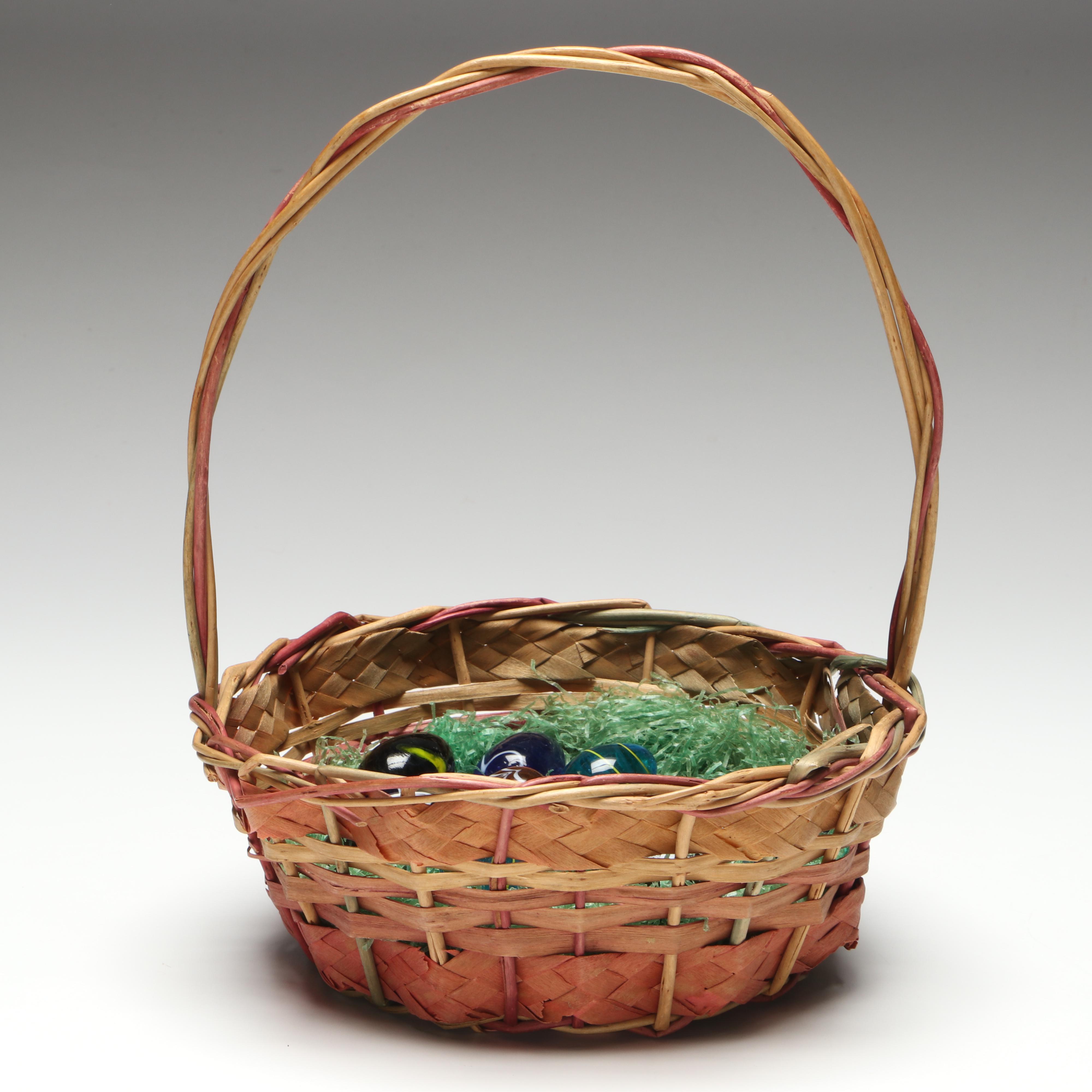 Art Glass Easter Eggs with Basket