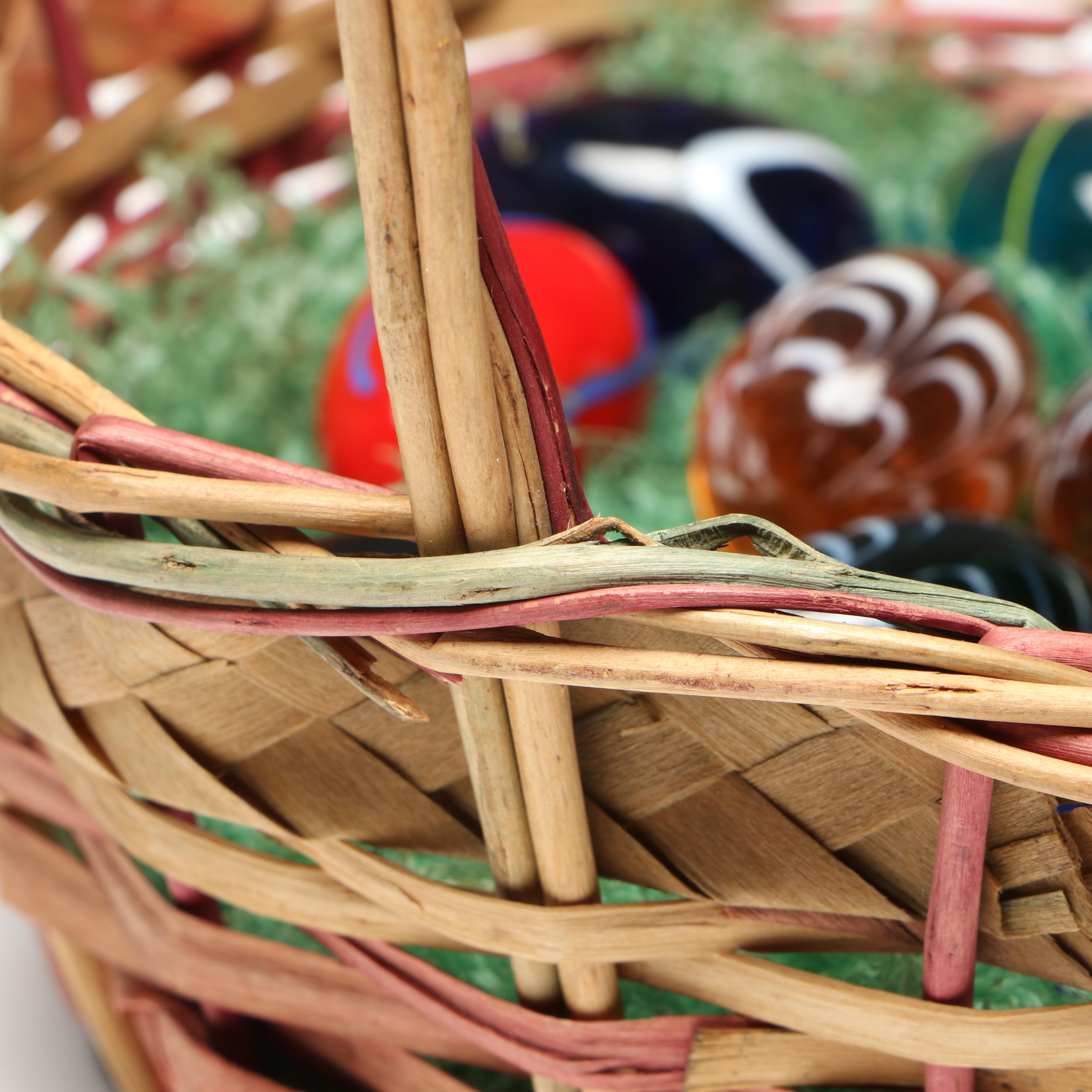 Art Glass Easter Eggs with Basket