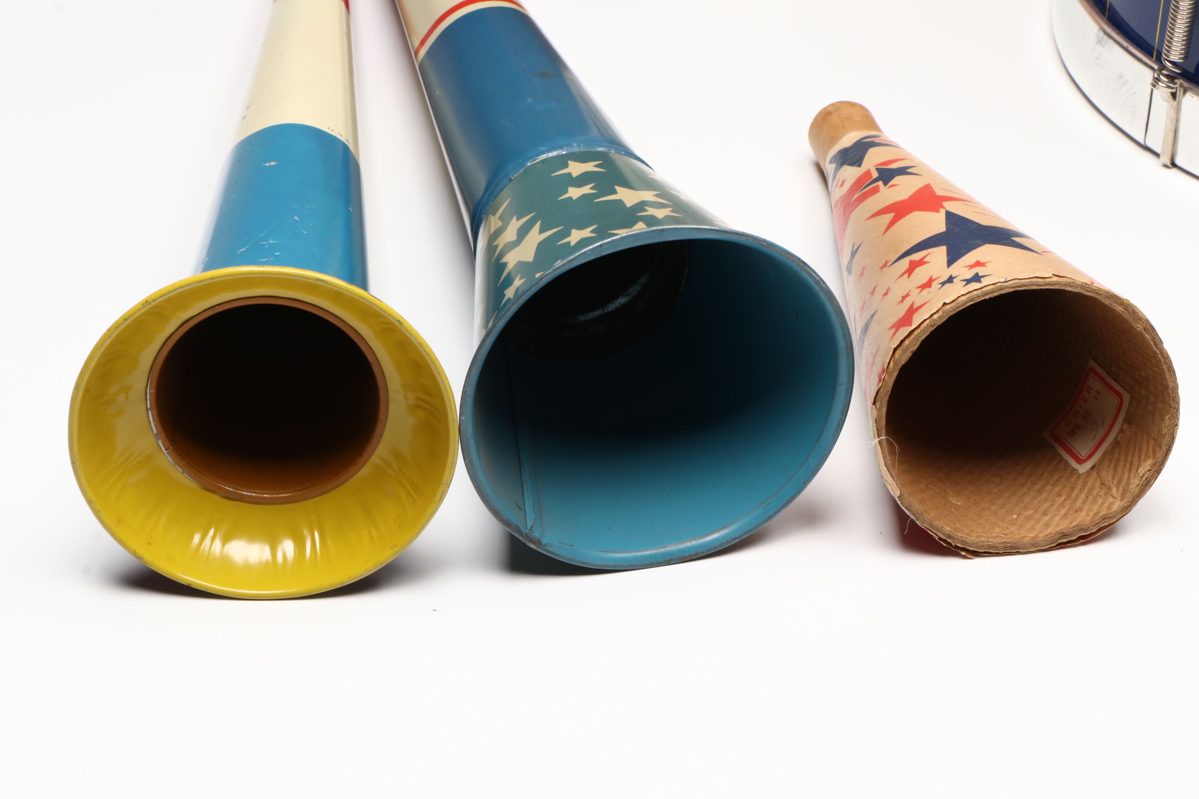 Chein Playthings Field Drum with All American Fife, Kazoo, and More Horns