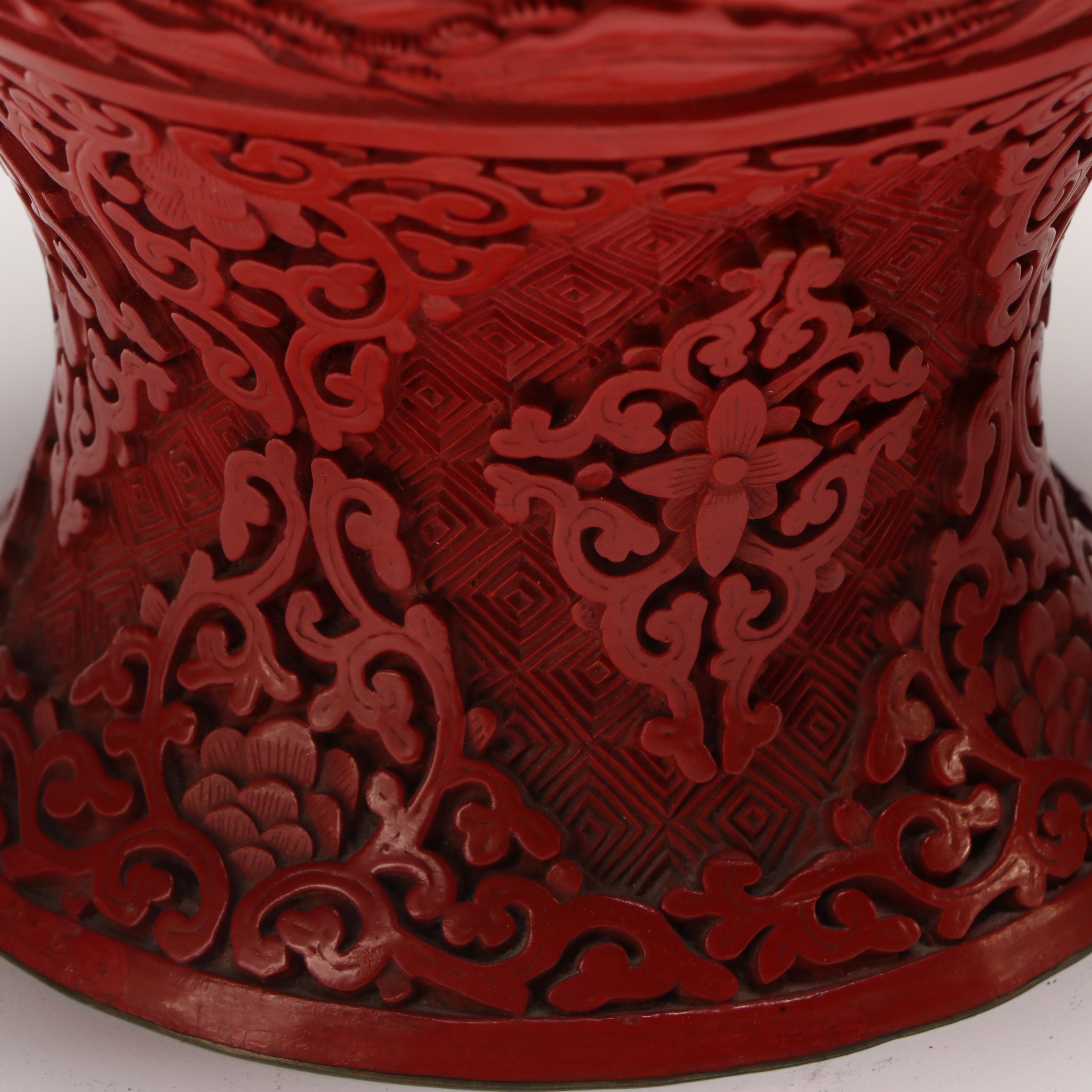Chinese Red Lacquerware Vases