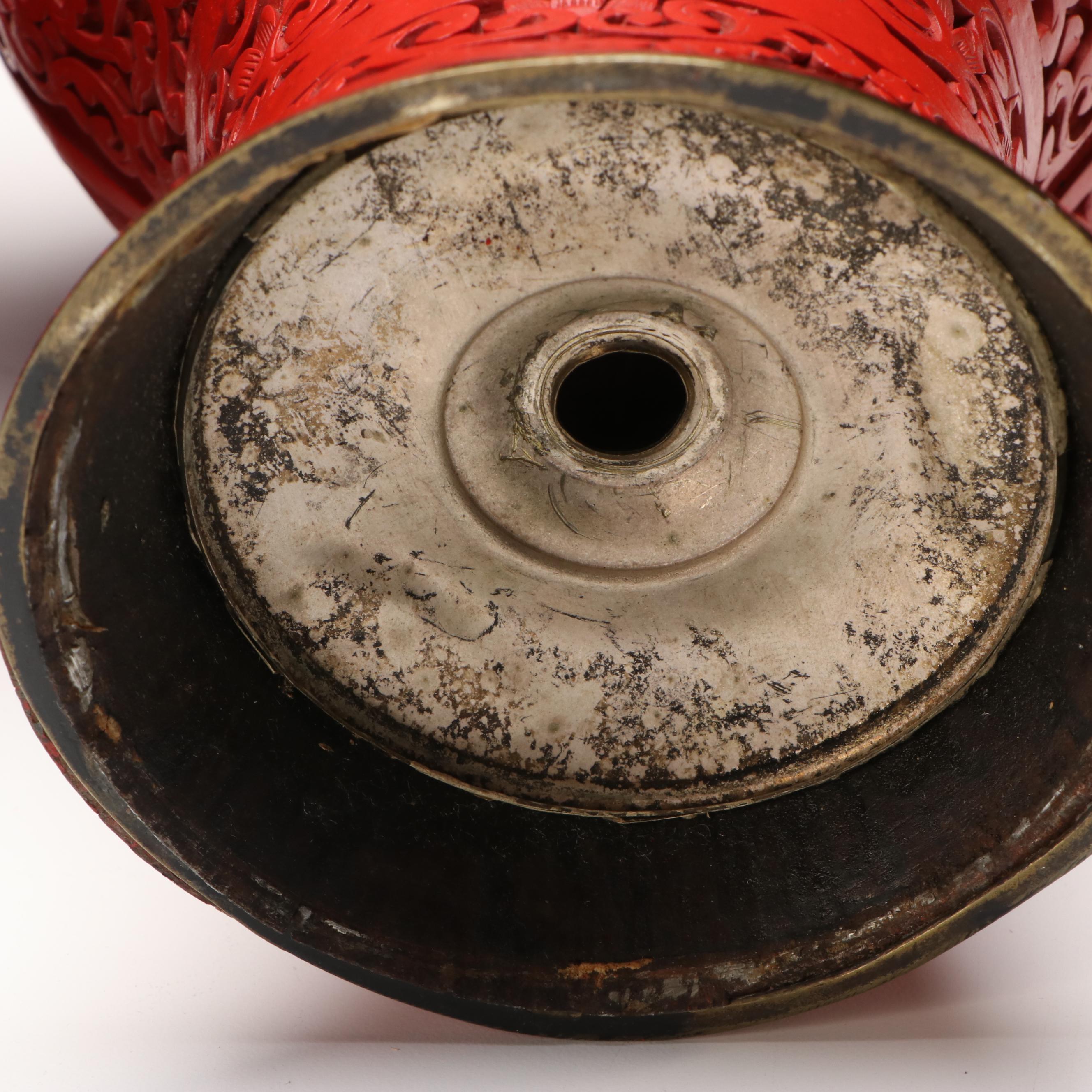 Chinese Red Lacquerware Vases