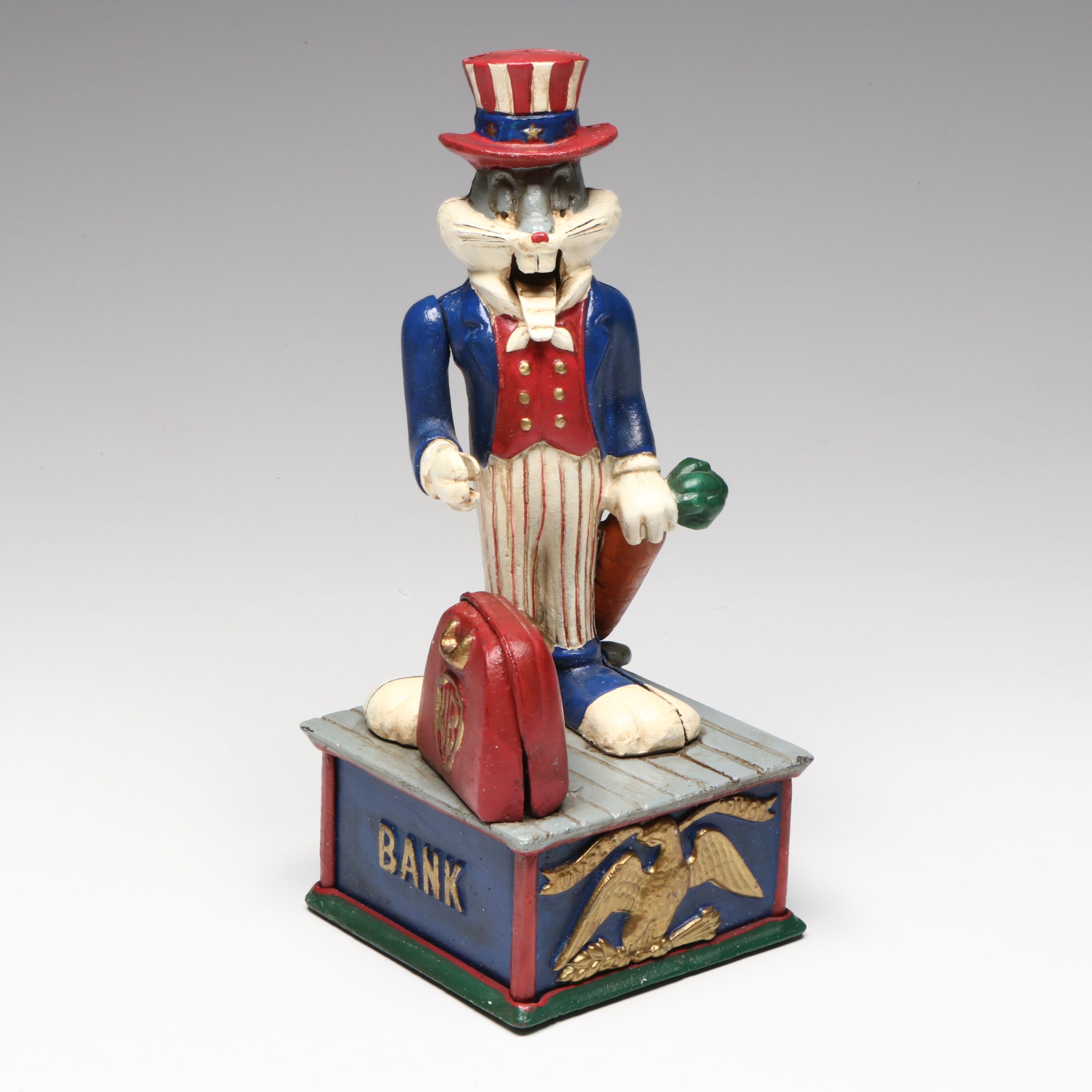 American Legends "Uncle Bugs" Cold Painted Cast Iron Mechanical Bank