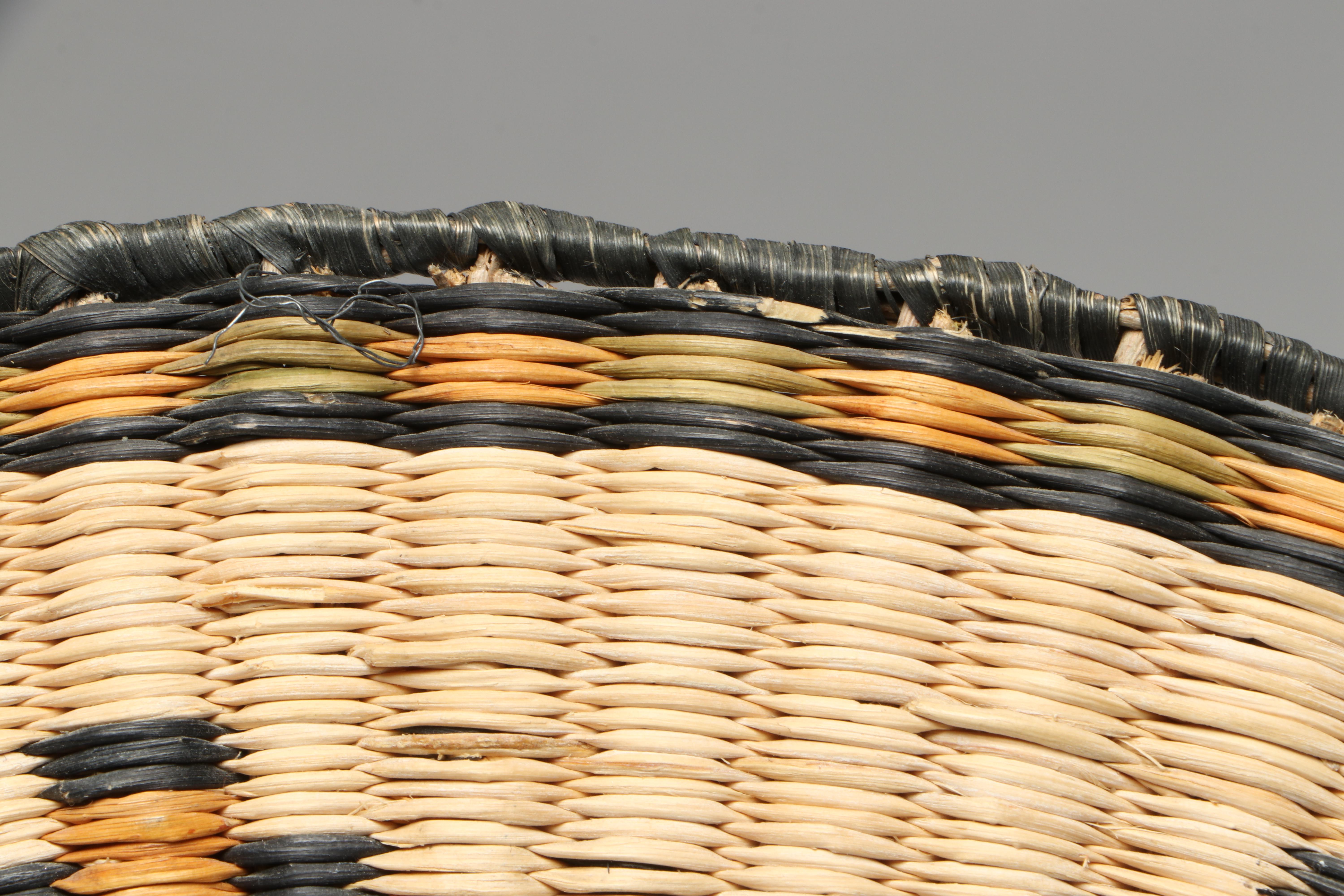 Hopi Wicker Crow Mother and Other Handwoven Kachina Plaque, Mid-20th Century