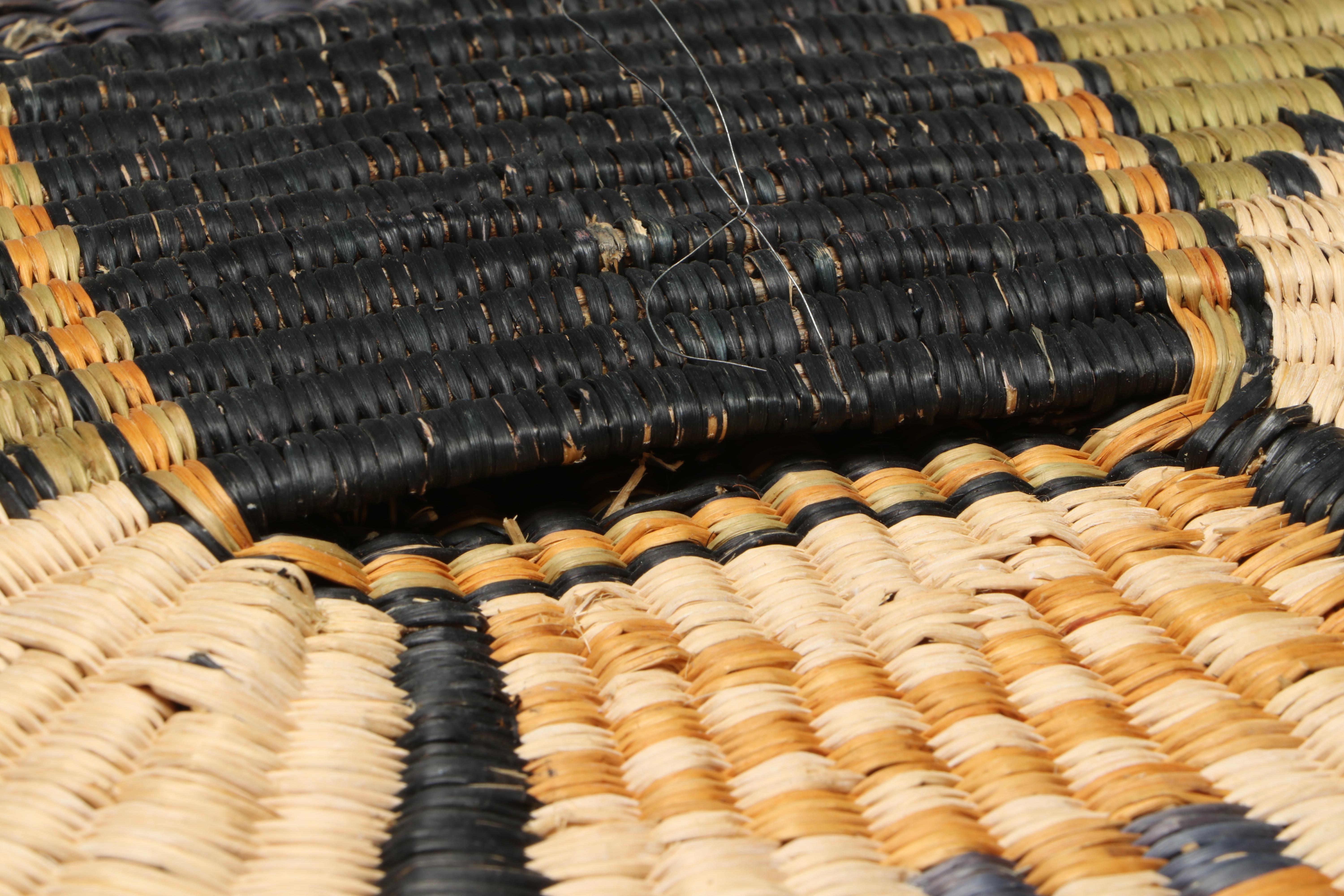 Hopi Wicker Crow Mother and Other Handwoven Kachina Plaque, Mid-20th Century