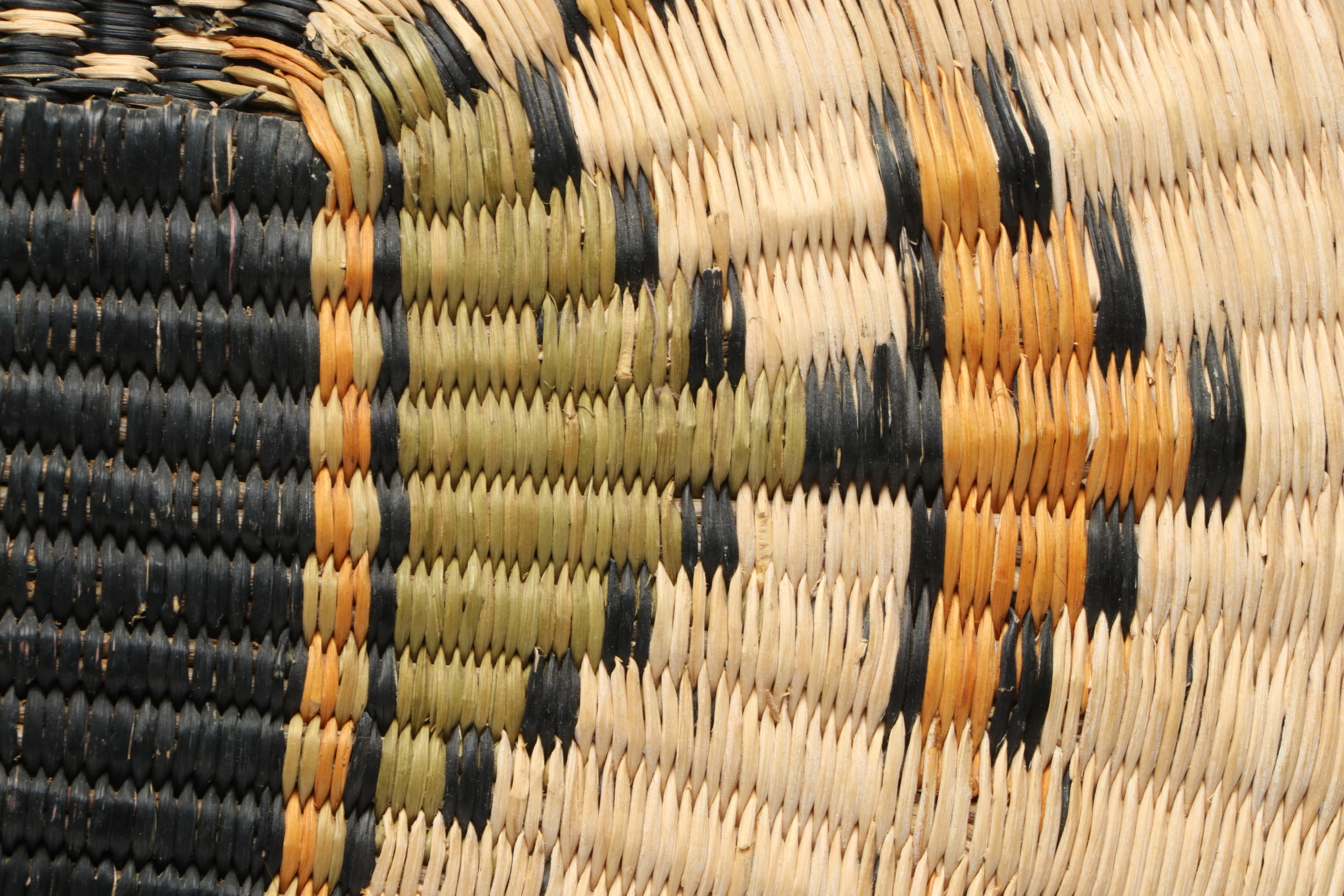 Hopi Wicker Crow Mother and Other Handwoven Kachina Plaque, Mid-20th Century