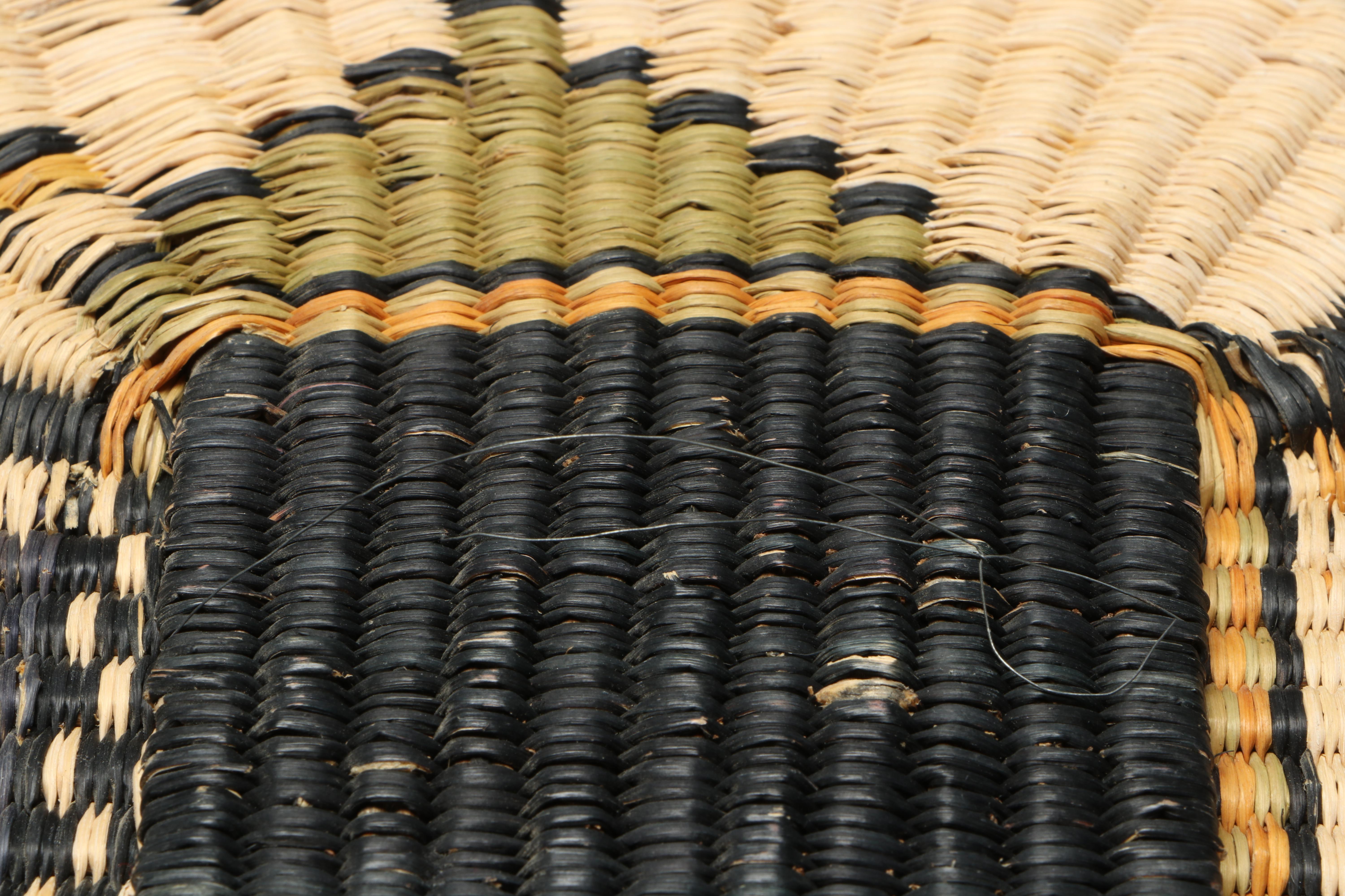 Hopi Wicker Crow Mother and Other Handwoven Kachina Plaque, Mid-20th Century