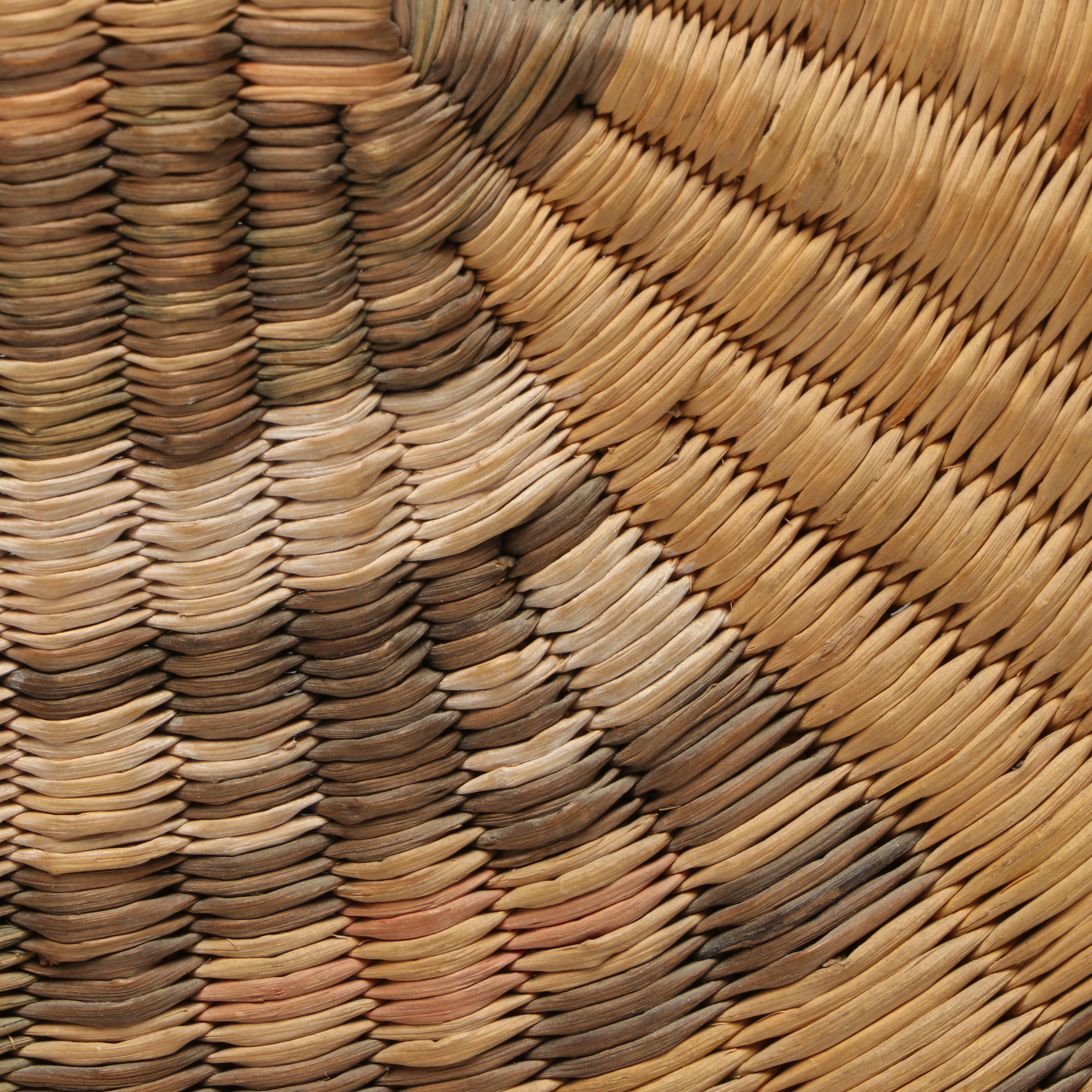 Hopi Wicker Crow Mother and Other Handwoven Kachina Plaque, Mid-20th Century