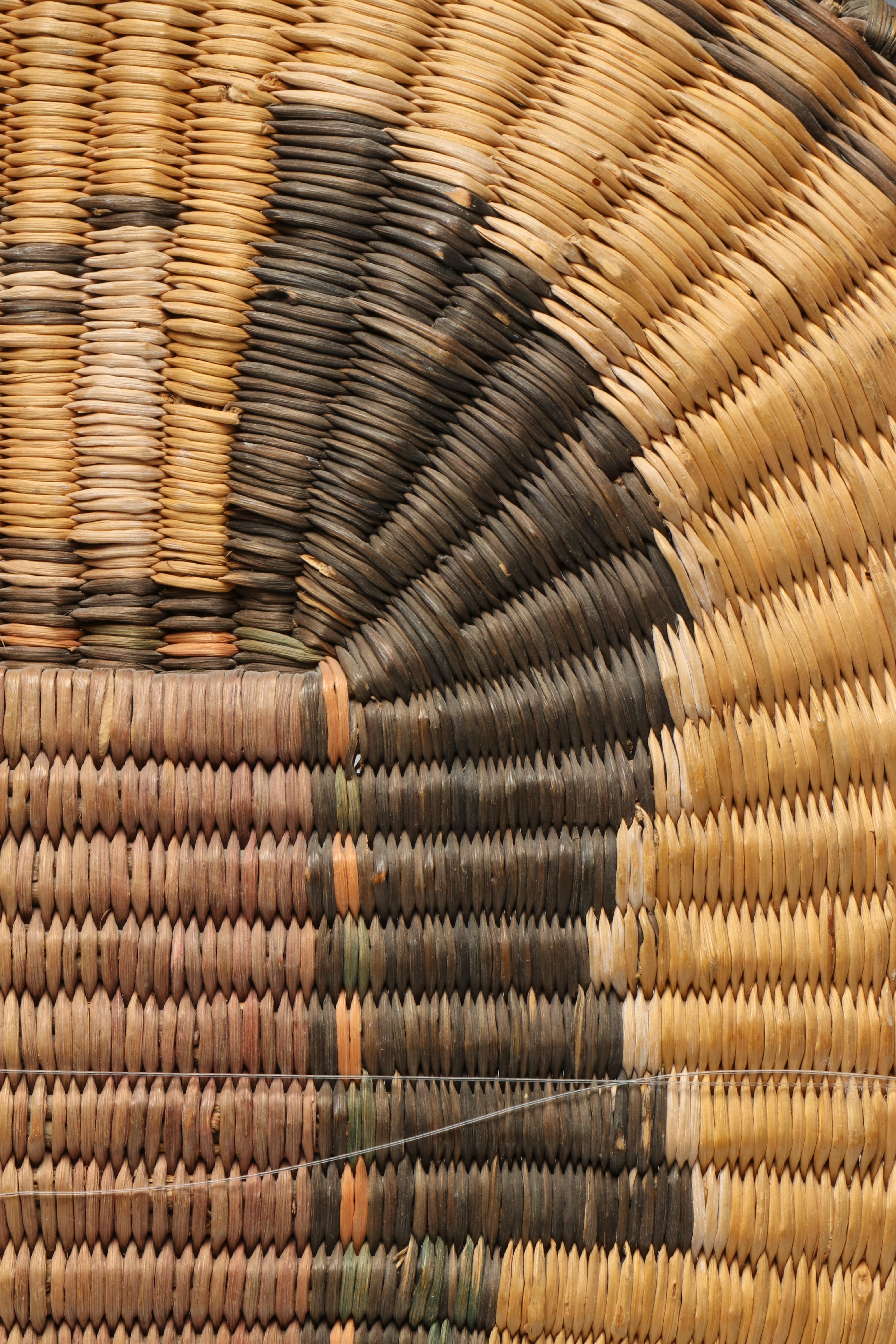 Hopi Wicker Crow Mother and Other Handwoven Kachina Plaque, Mid-20th Century