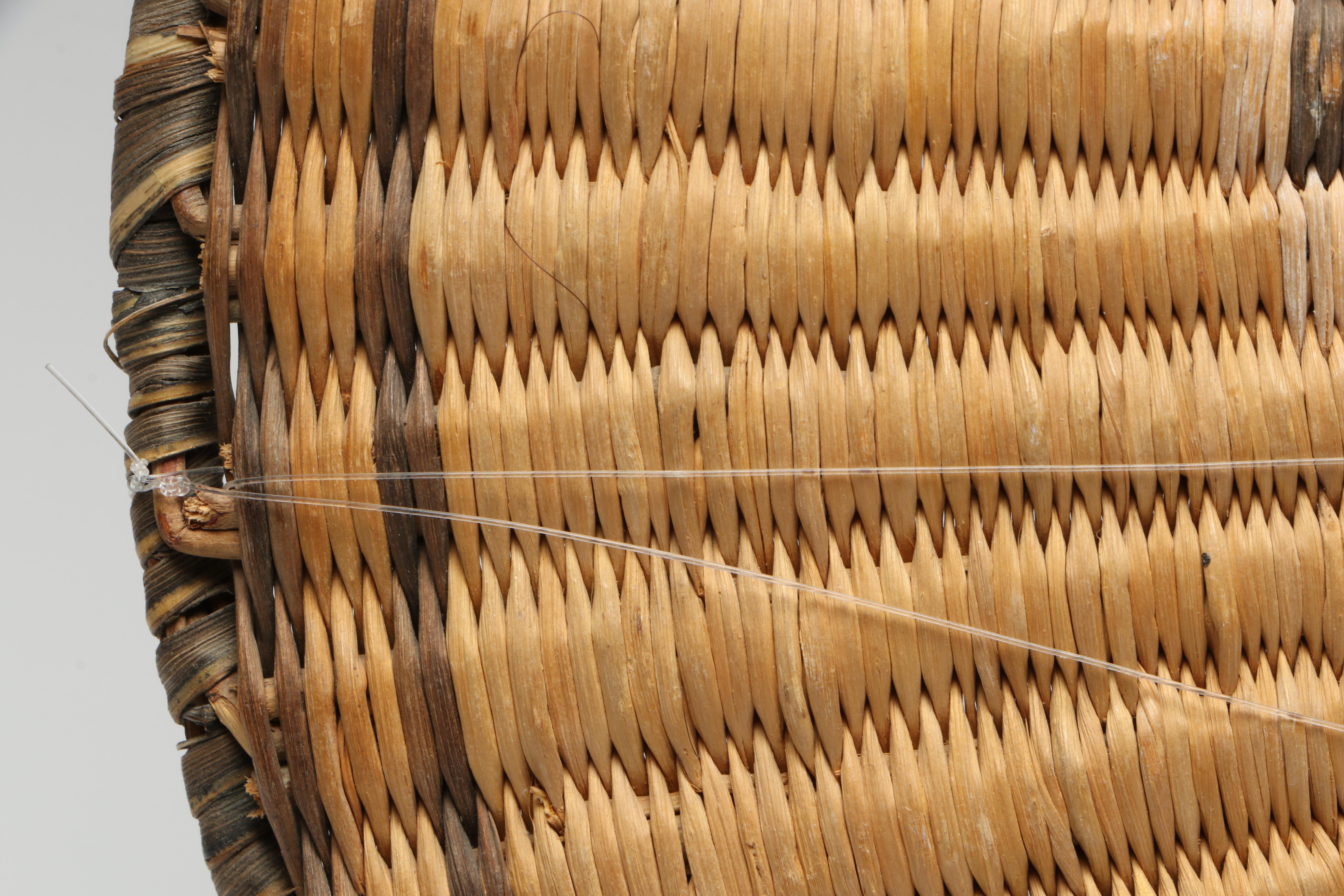 Hopi Wicker Crow Mother and Other Handwoven Kachina Plaque, Mid-20th Century