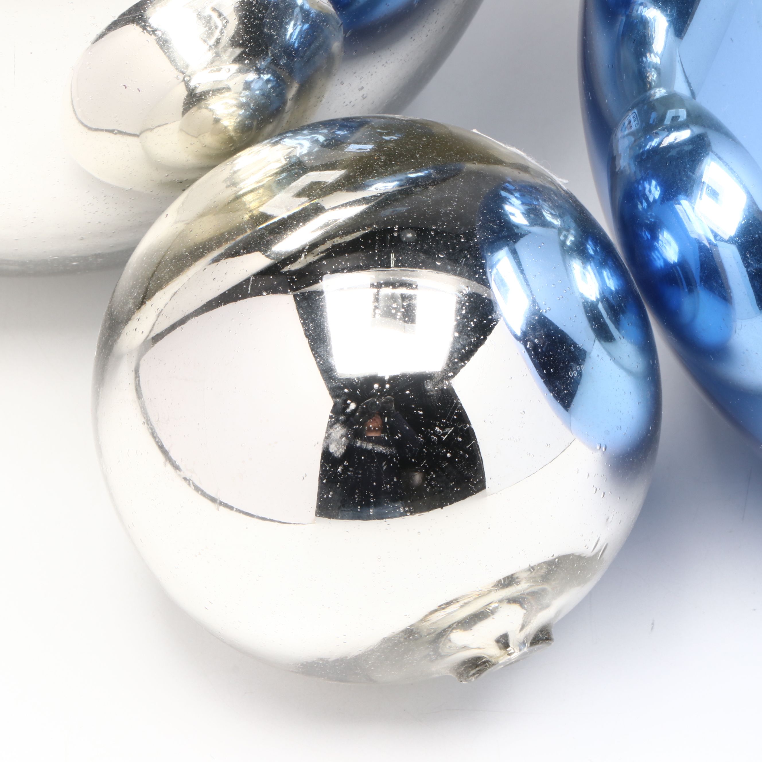 Slovakian and Mexican Blown Glass Foiled Vase and Orbs