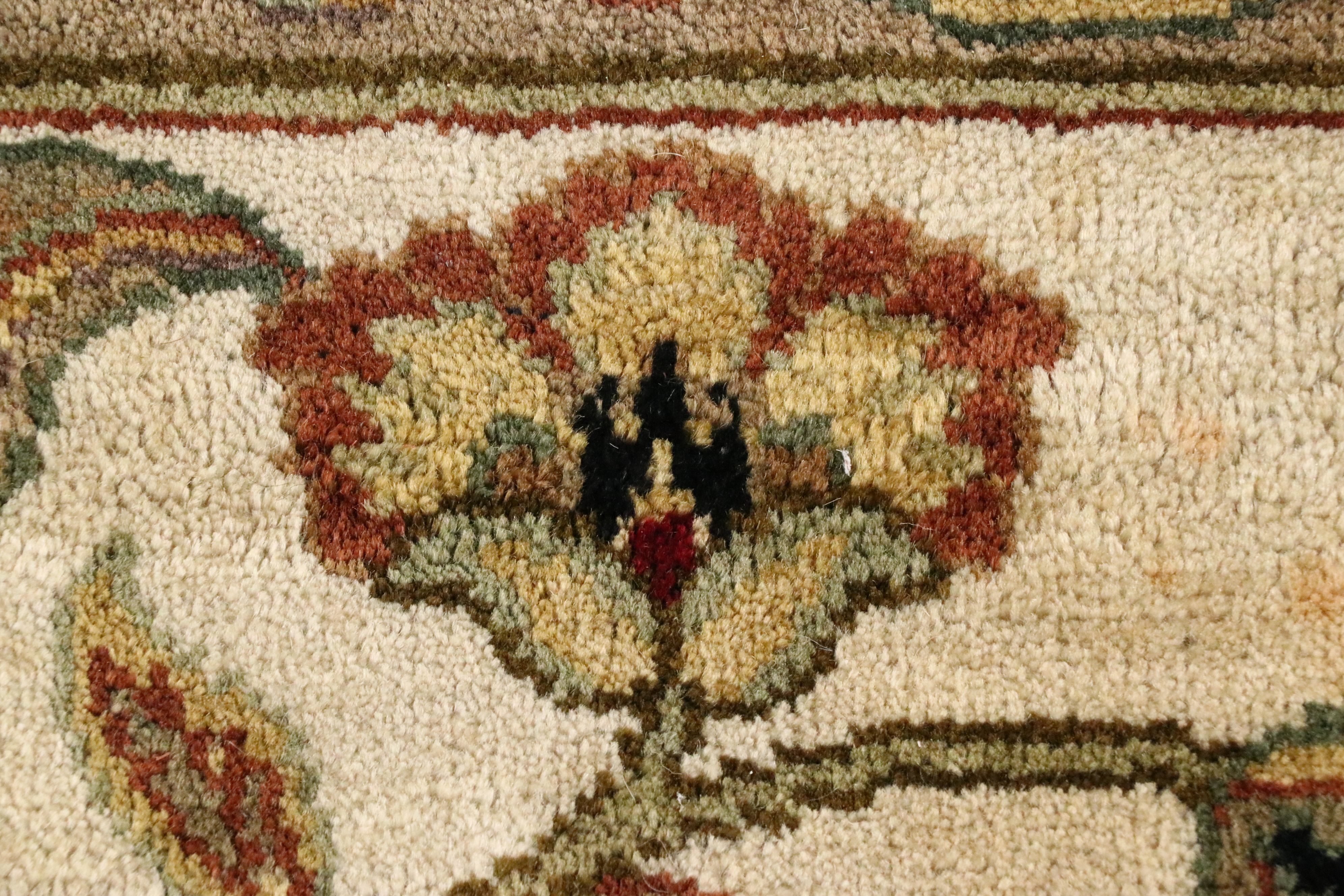 9'1 x 12'2 Hand-Knotted Indian Agra Room-Sized Rug