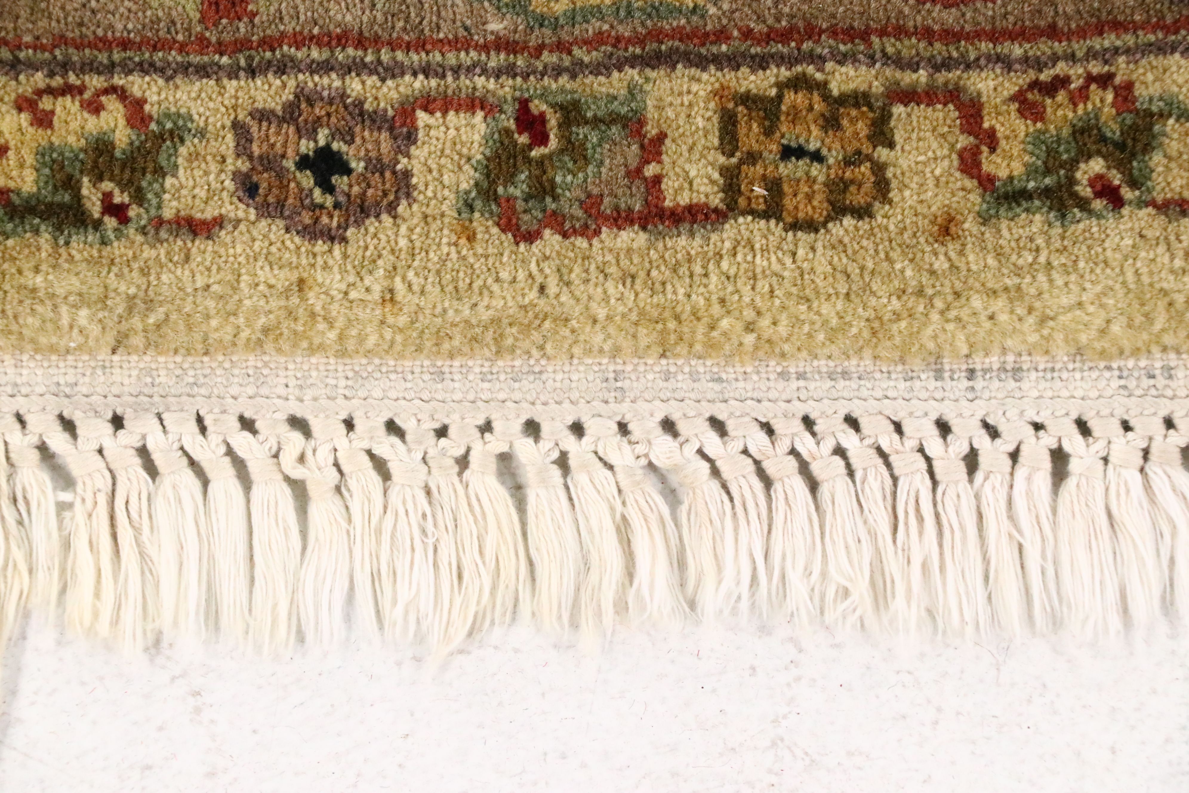 9'1 x 12'2 Hand-Knotted Indian Agra Room-Sized Rug