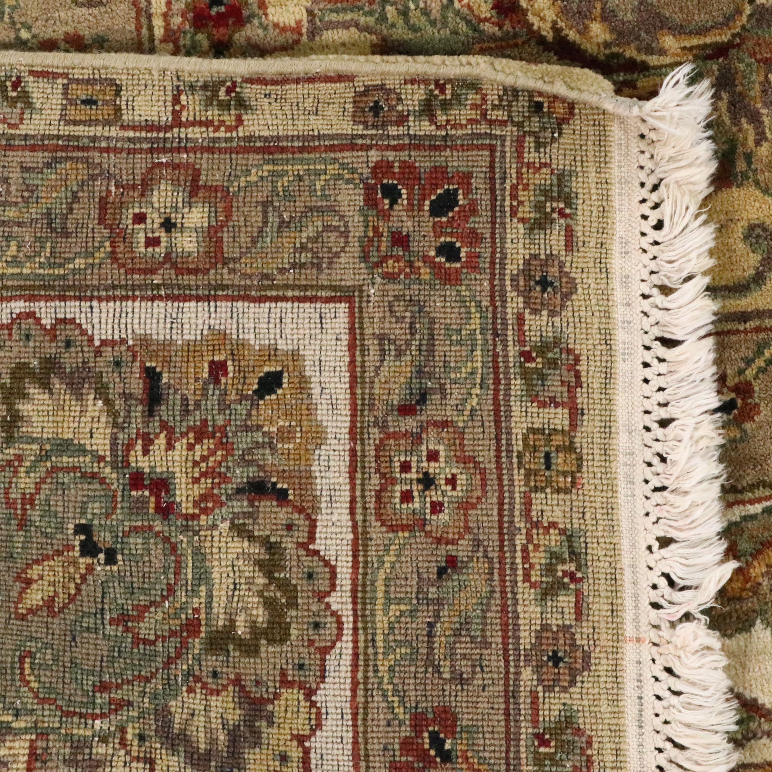 9'1 x 12'2 Hand-Knotted Indian Agra Room-Sized Rug