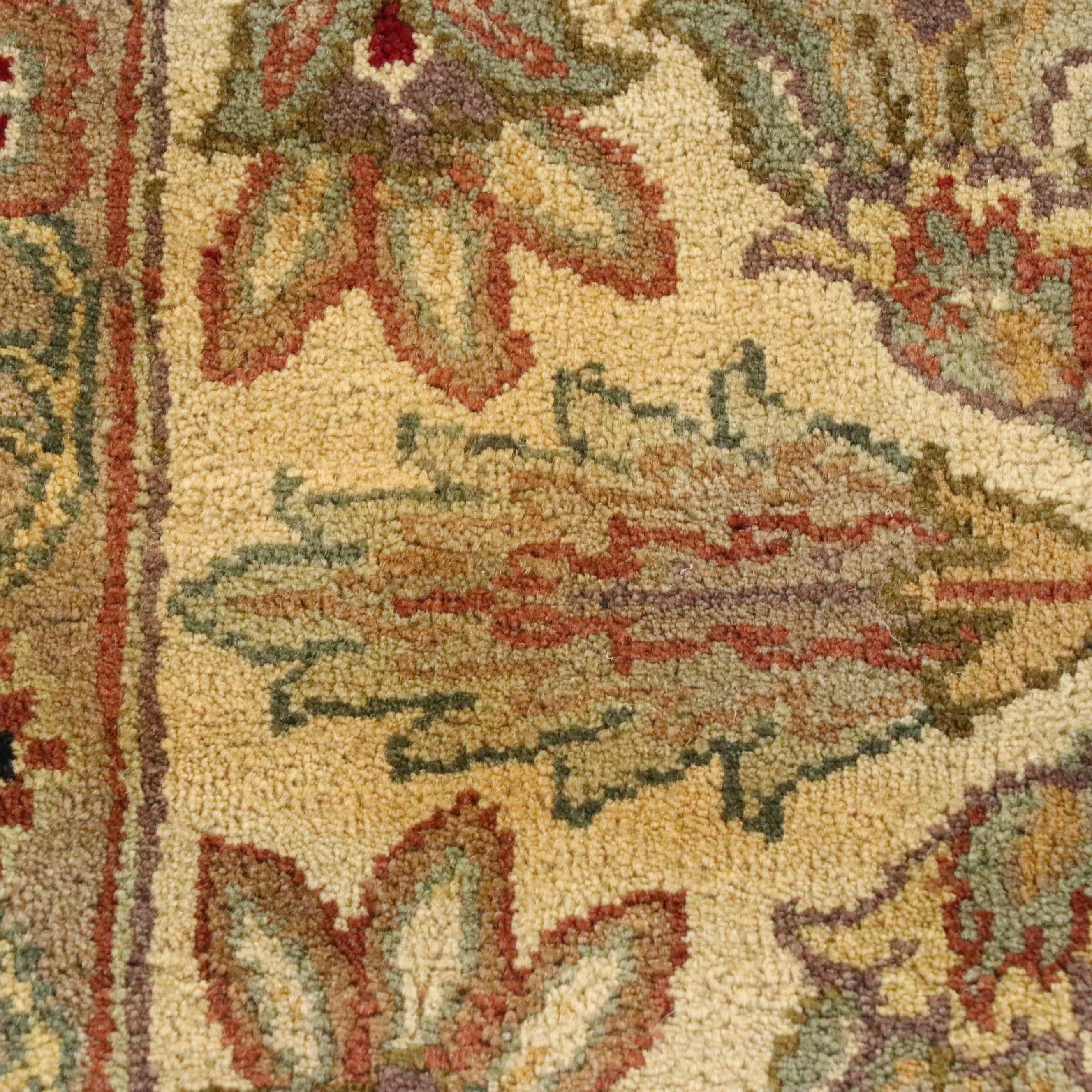 9'1 x 12'2 Hand-Knotted Indian Agra Room-Sized Rug