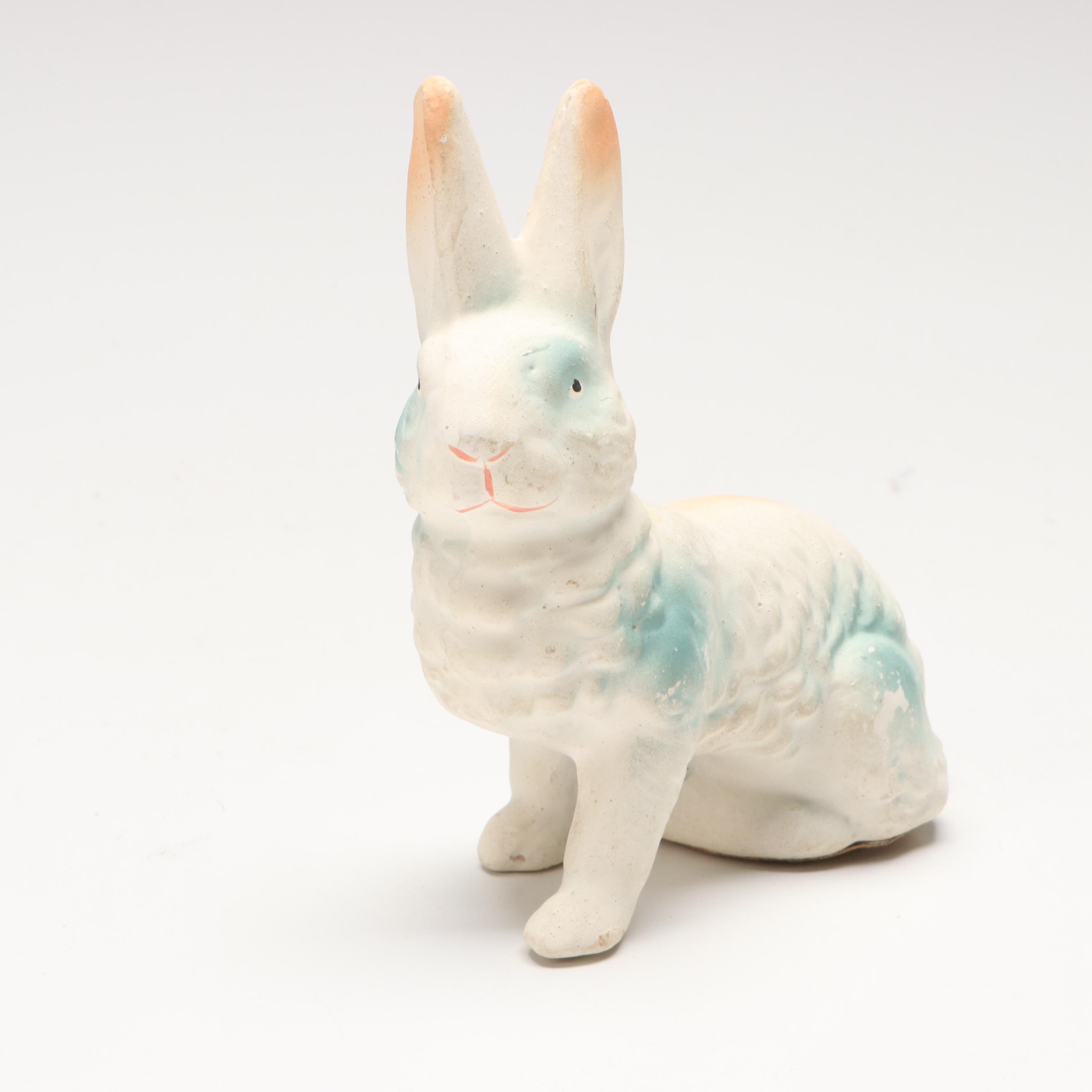 German with Other Papier-Mâché Easter Bunny Candy Containers, Mid-20th Century