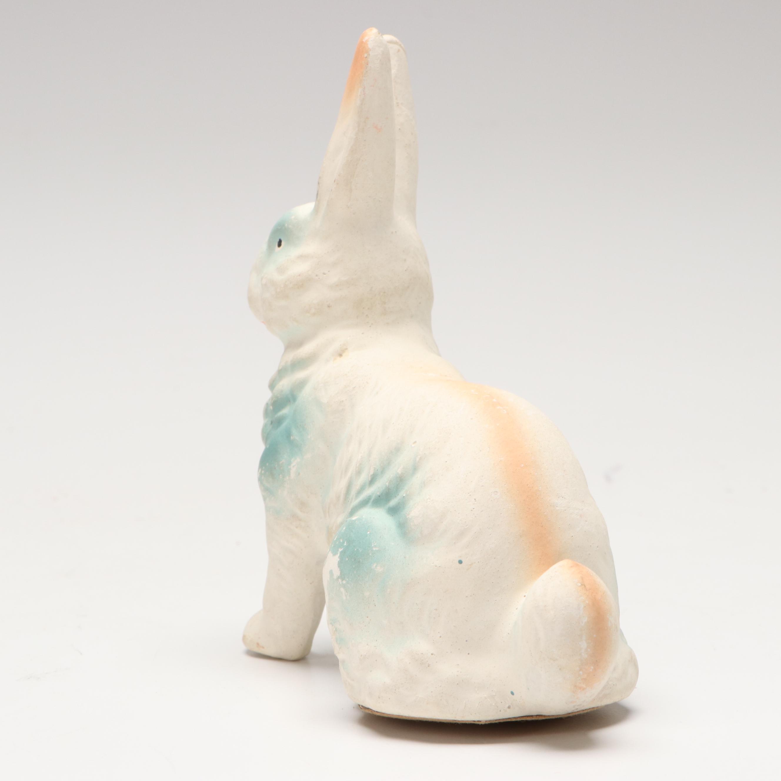 German with Other Papier-Mâché Easter Bunny Candy Containers, Mid-20th Century