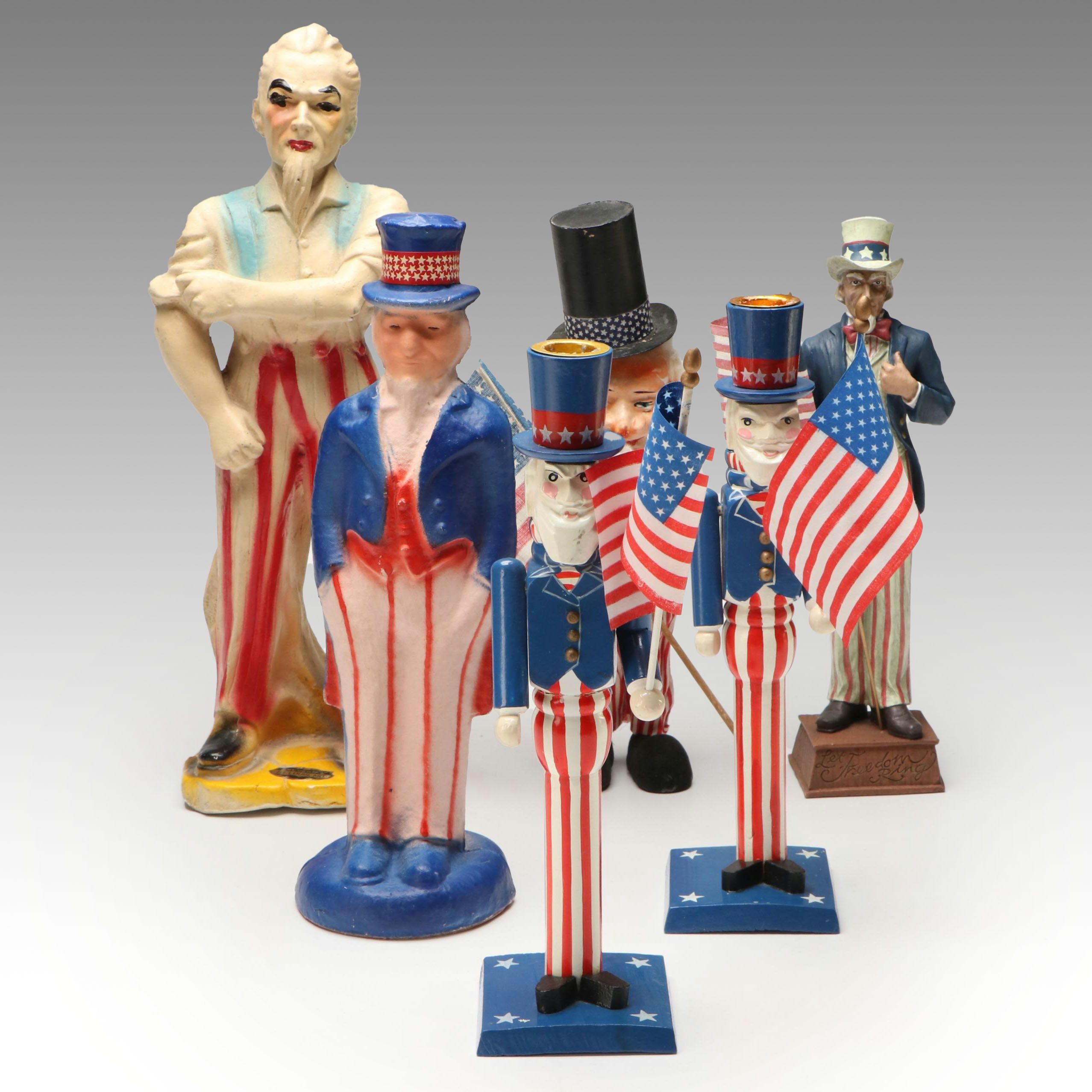 Unger Papier-Mâché with Other Fourth of July Uncle Sam Figurines