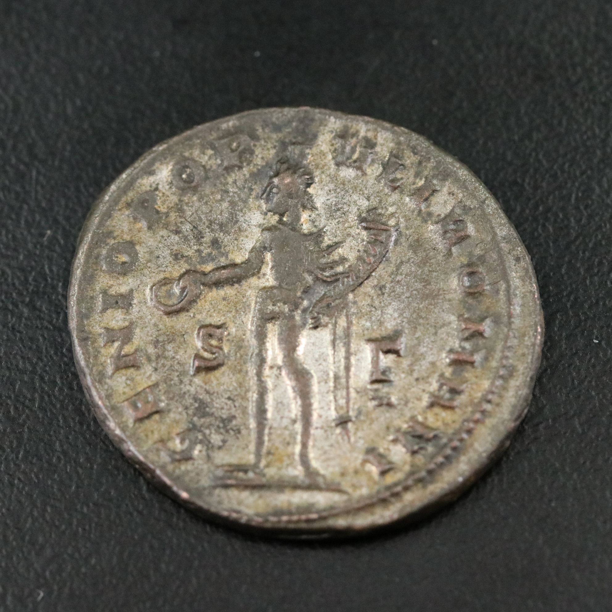 Ancient Roman Imperial Silvered Æ Follis Coin of Maximianus, ca. 296 A.D.