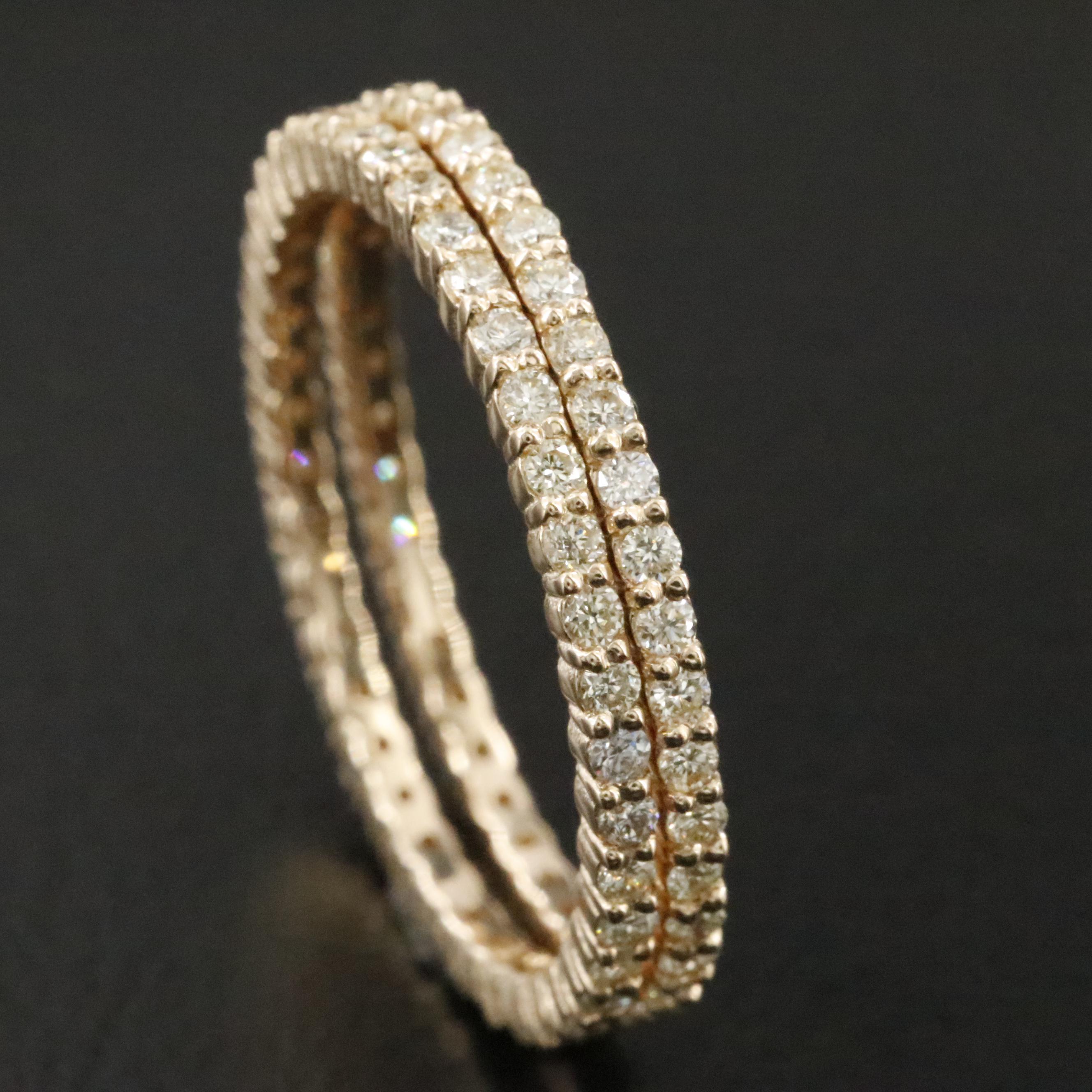 14K 0.95 CTW Diamond Eternity Bands