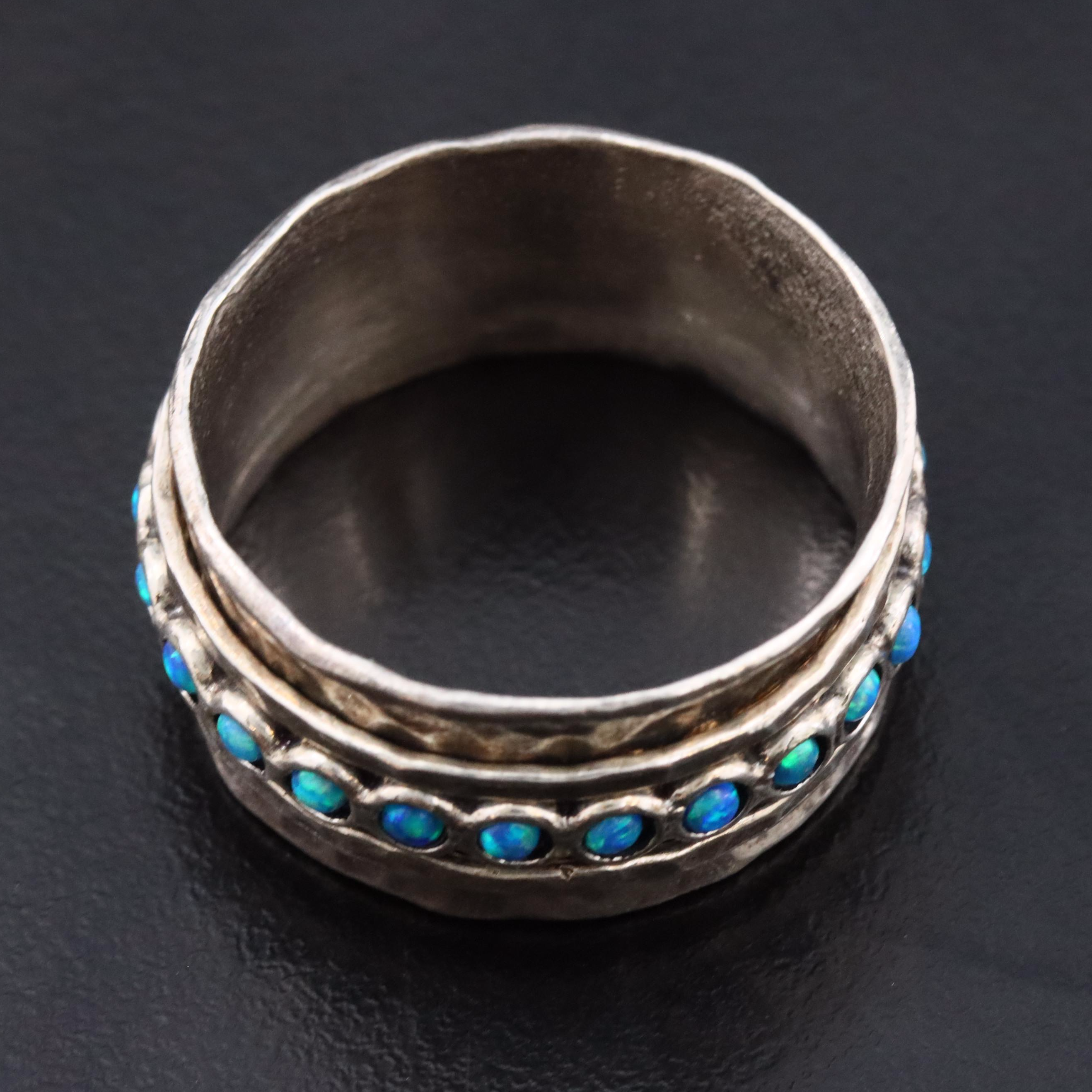 Sterling Opal Spinner Ring