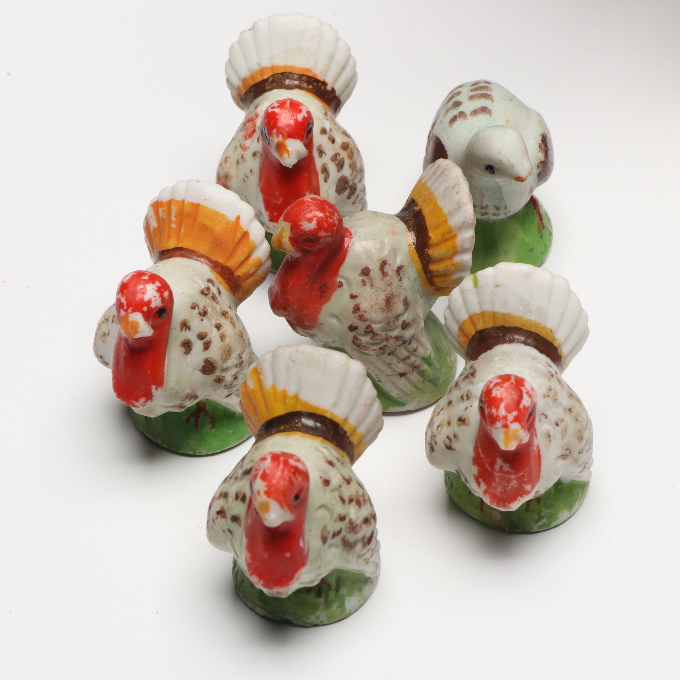 German Papier-Mâché with Other Turkey Figurines, Mid-20th Century