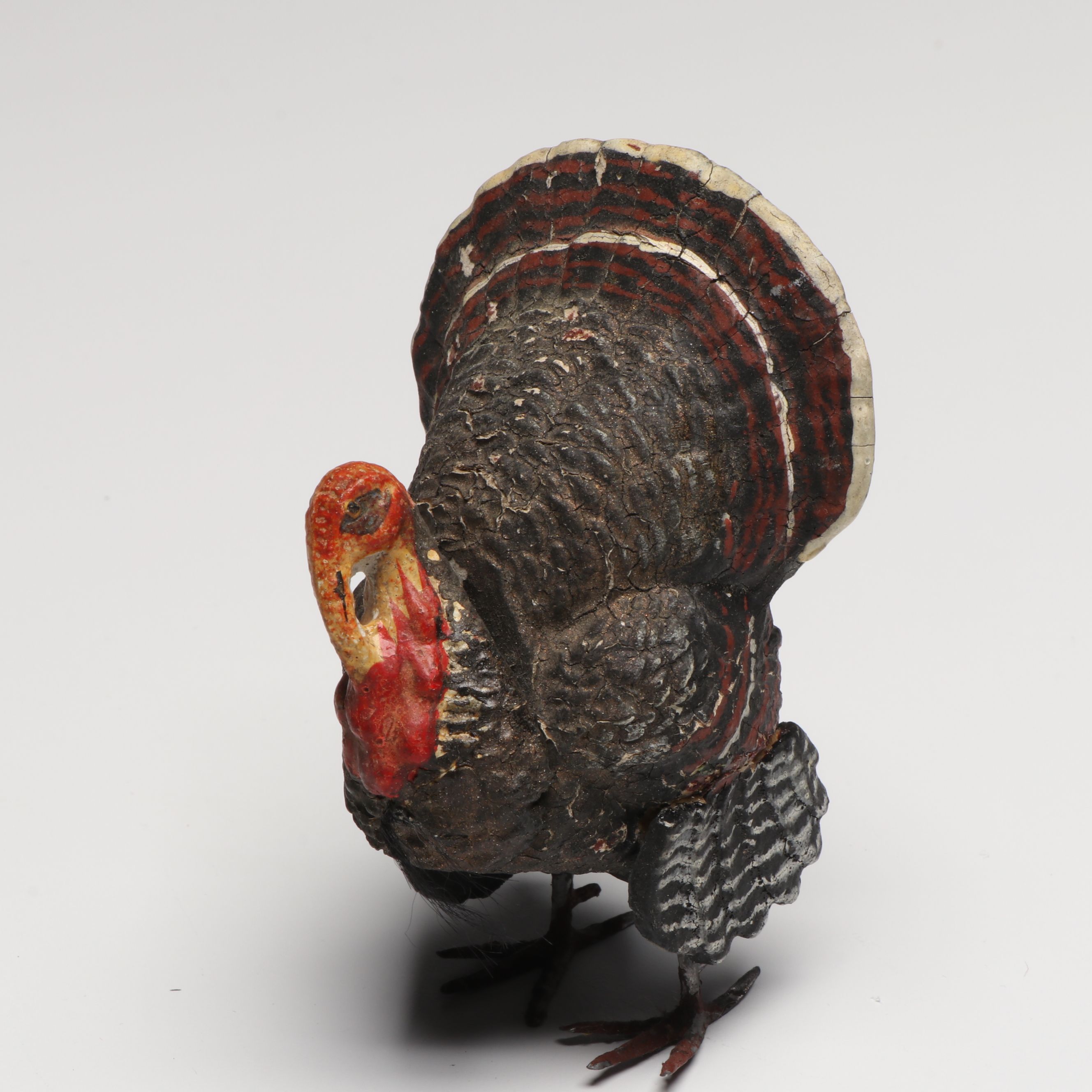 German Papier-Mâché with Other Turkey Figurines, Mid-20th Century