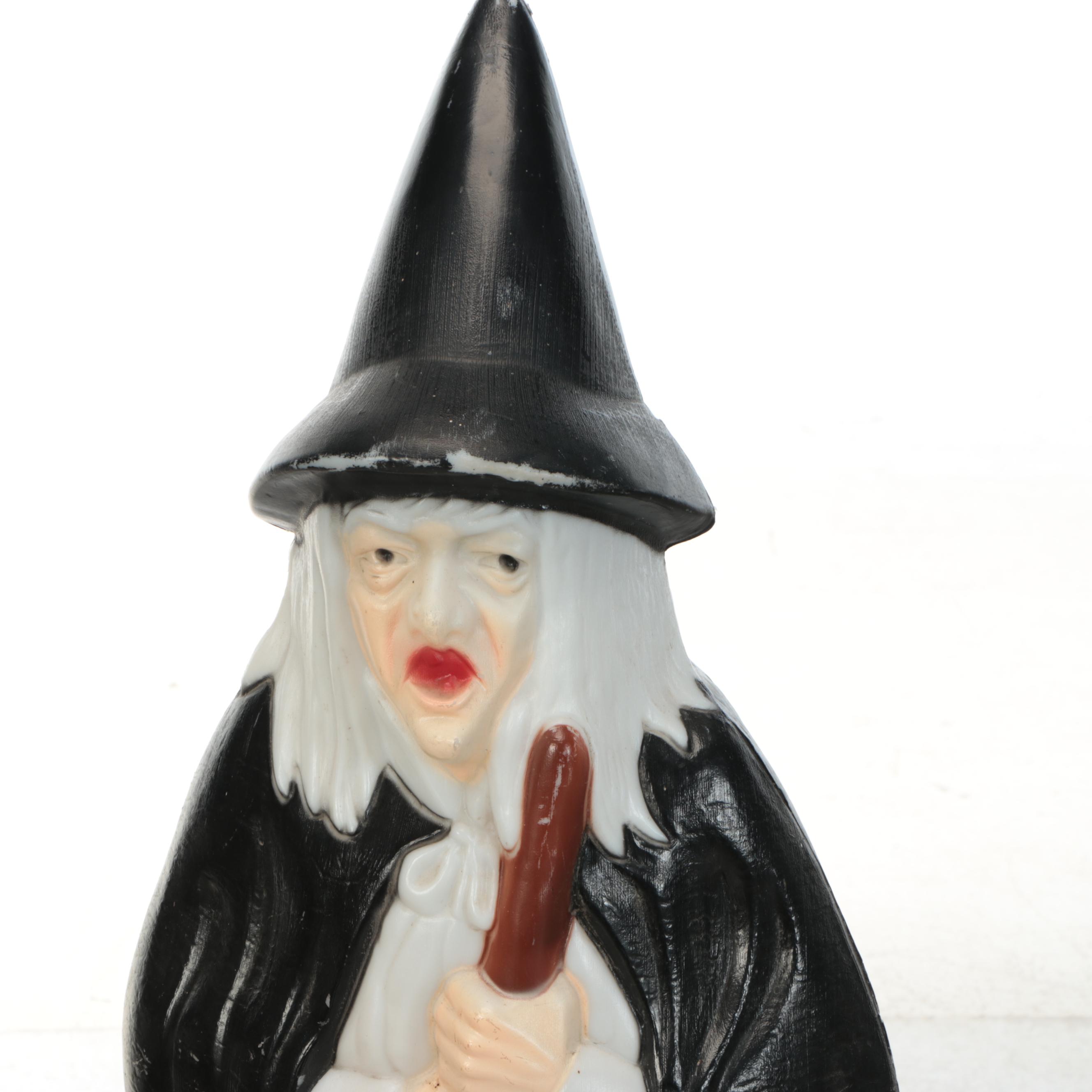 Don Featherstone and Other Illuminating Halloween Blow Mold Witch Décor