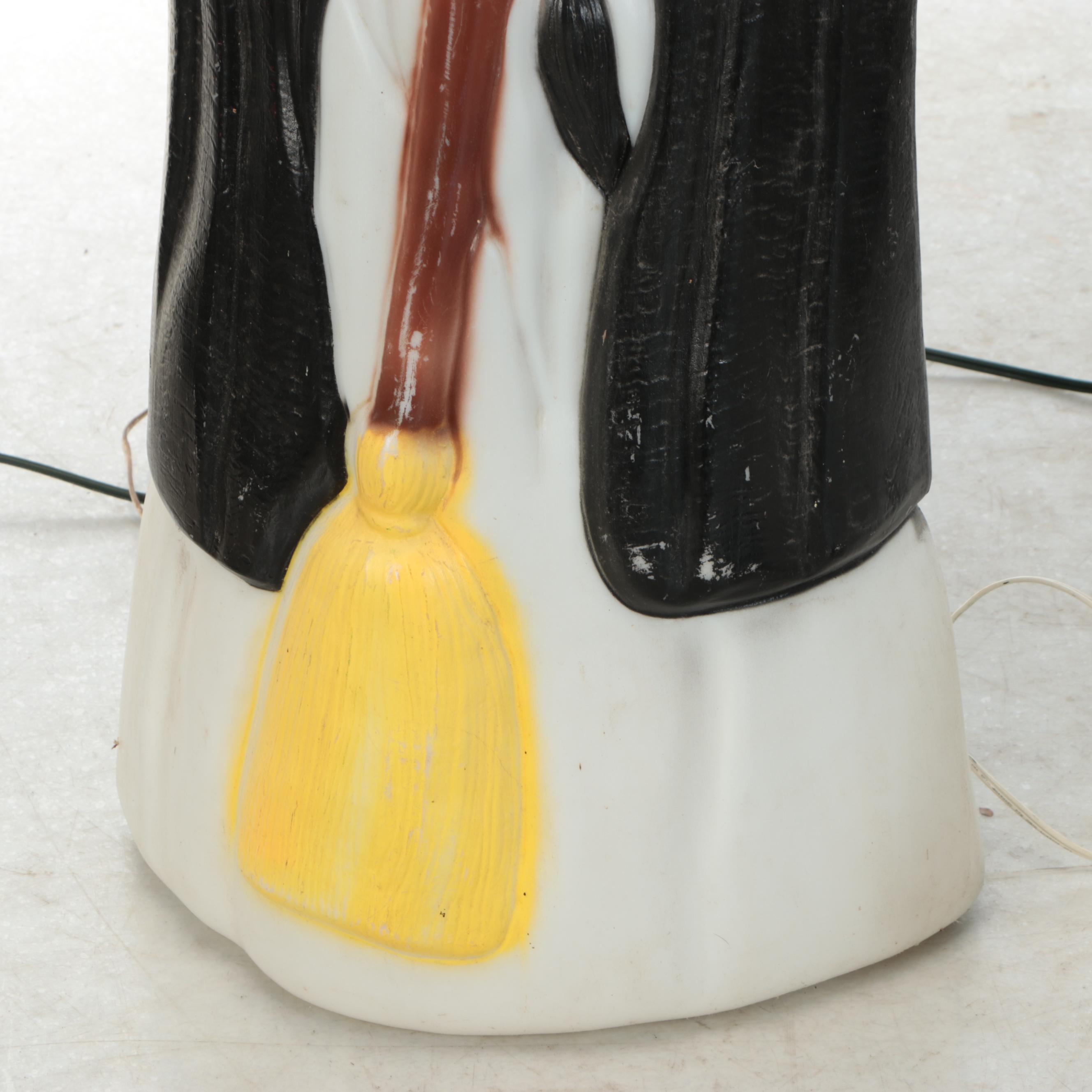 Don Featherstone and Other Illuminating Halloween Blow Mold Witch Décor