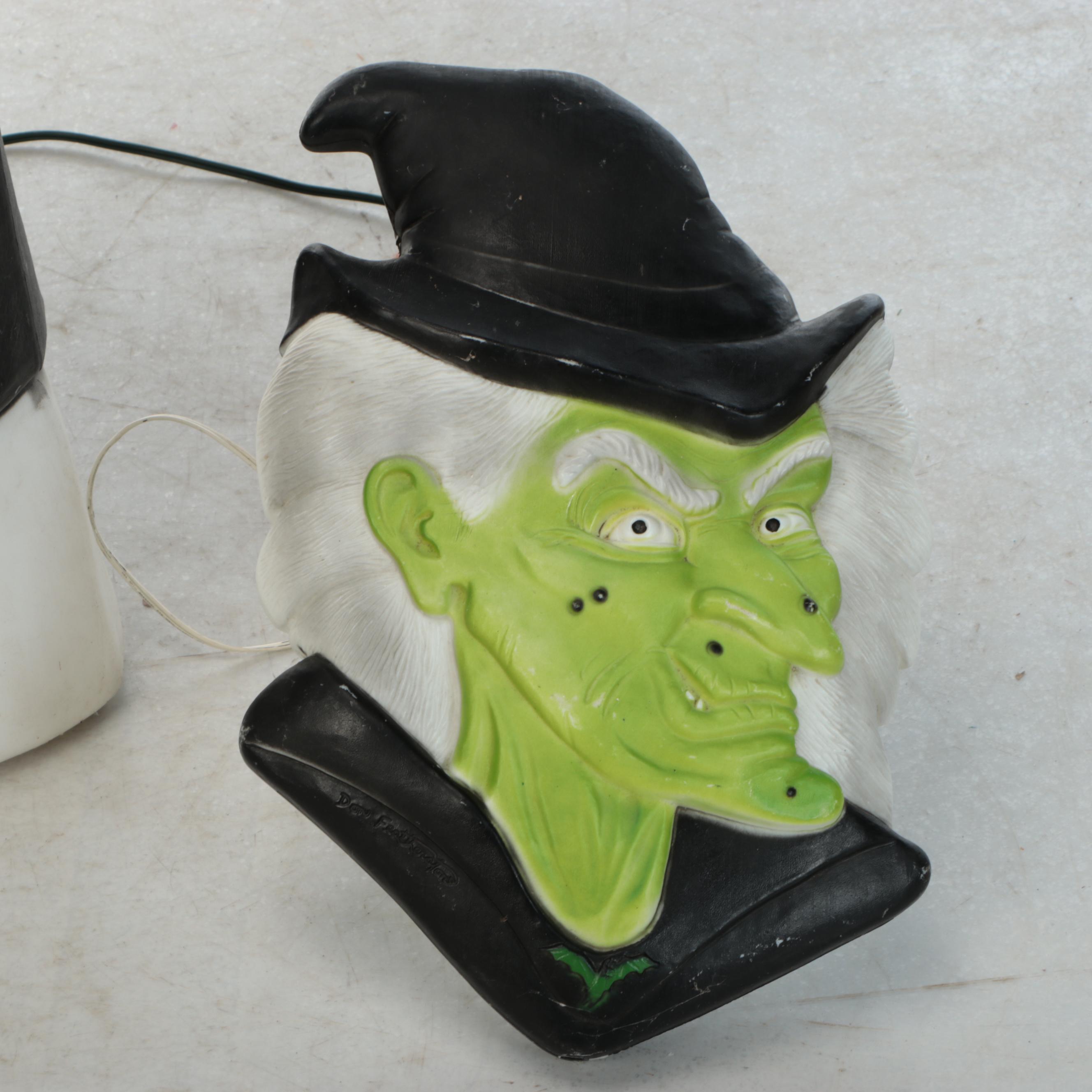 Don Featherstone and Other Illuminating Halloween Blow Mold Witch Décor