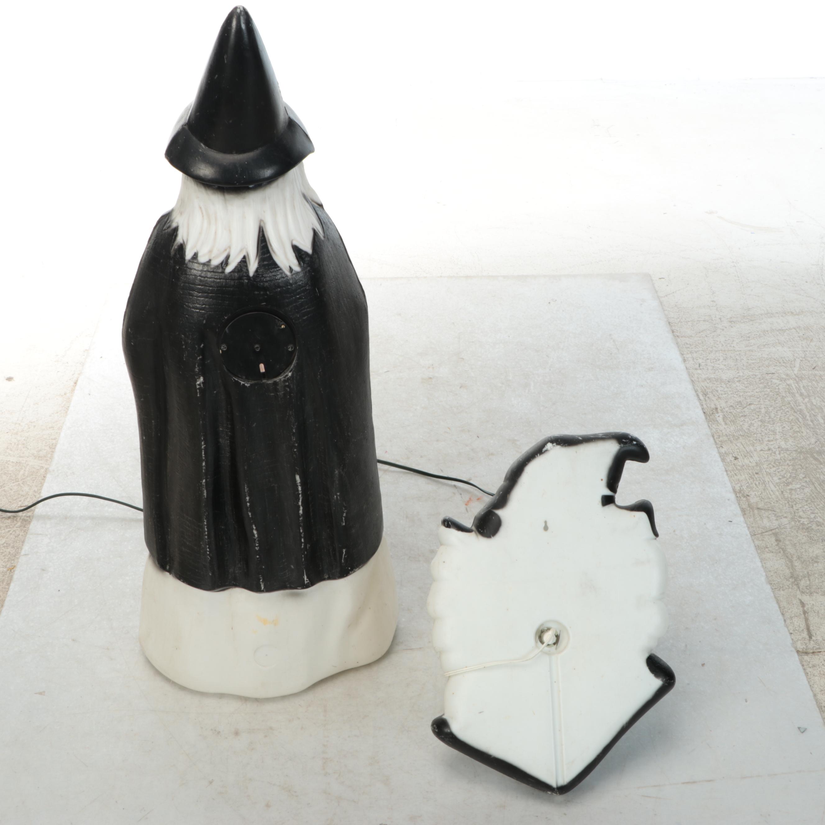 Don Featherstone and Other Illuminating Halloween Blow Mold Witch Décor