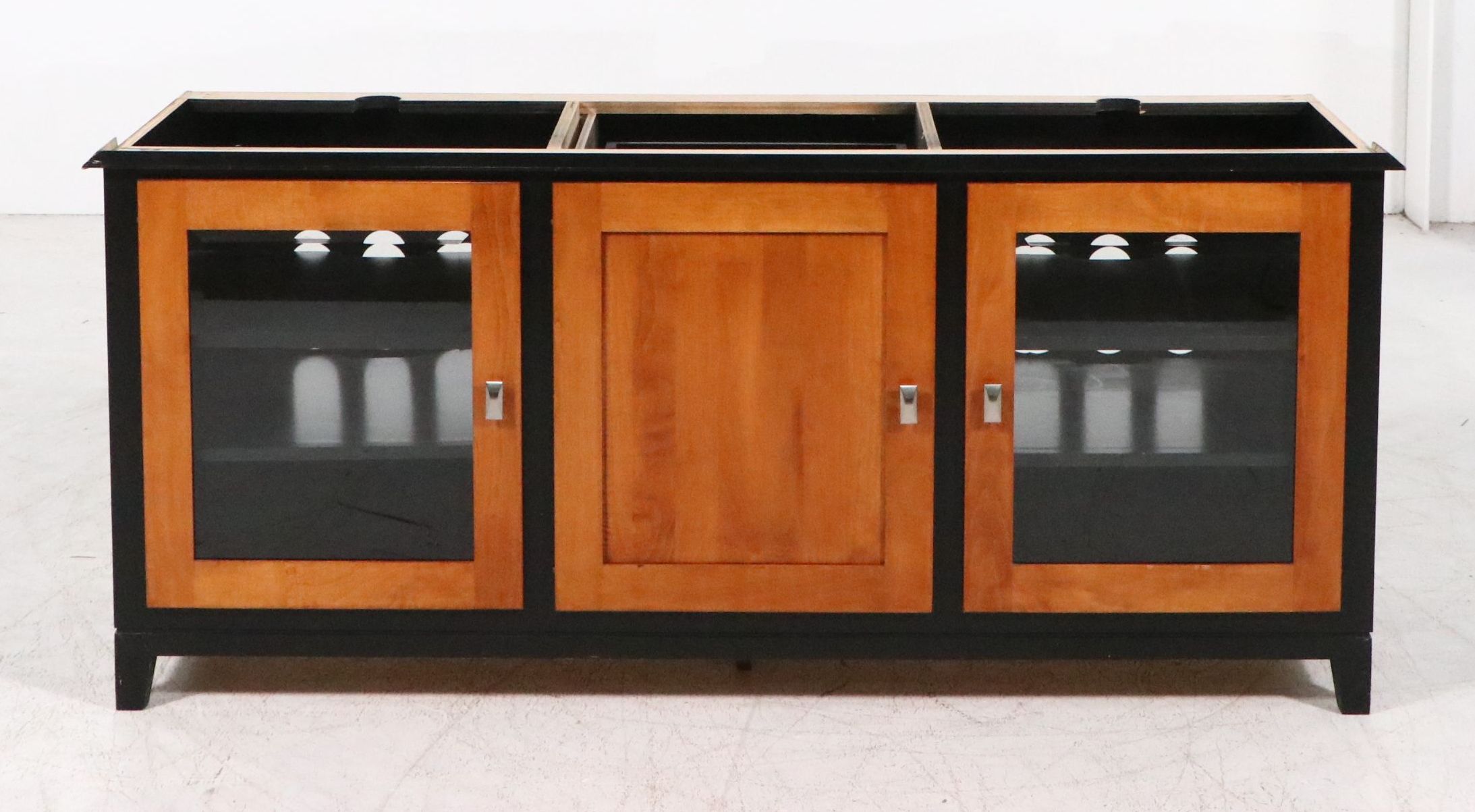 Contemporary Shaker Style Two-Tone Wooden China Cabinet