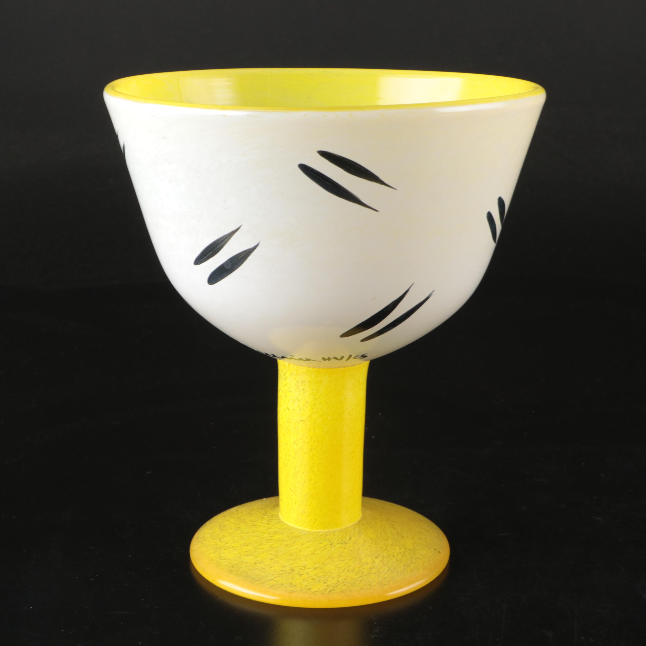 Kosta Boda "Open Minds" Blown Glass Footed Bowl