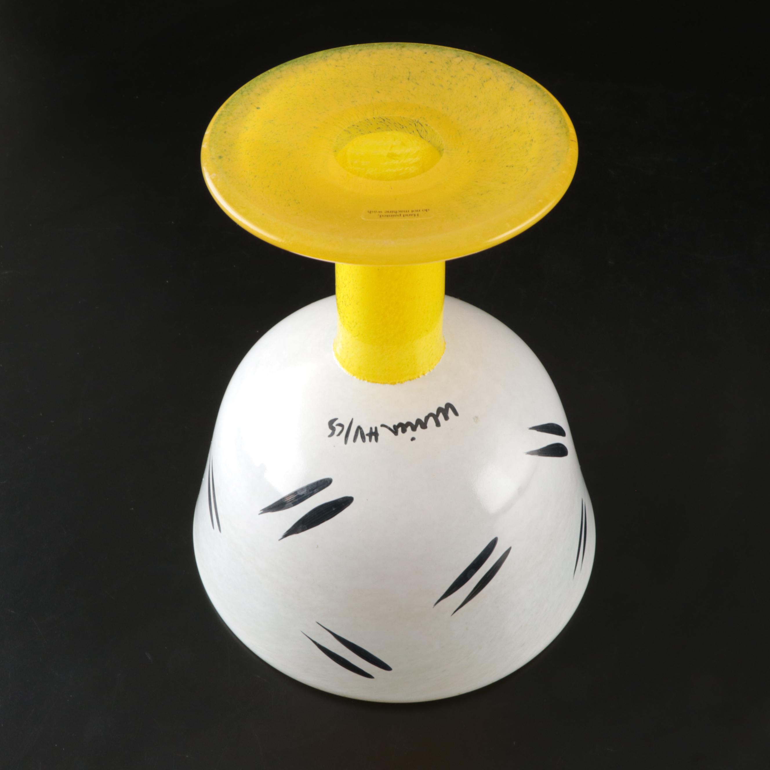 Kosta Boda "Open Minds" Blown Glass Footed Bowl