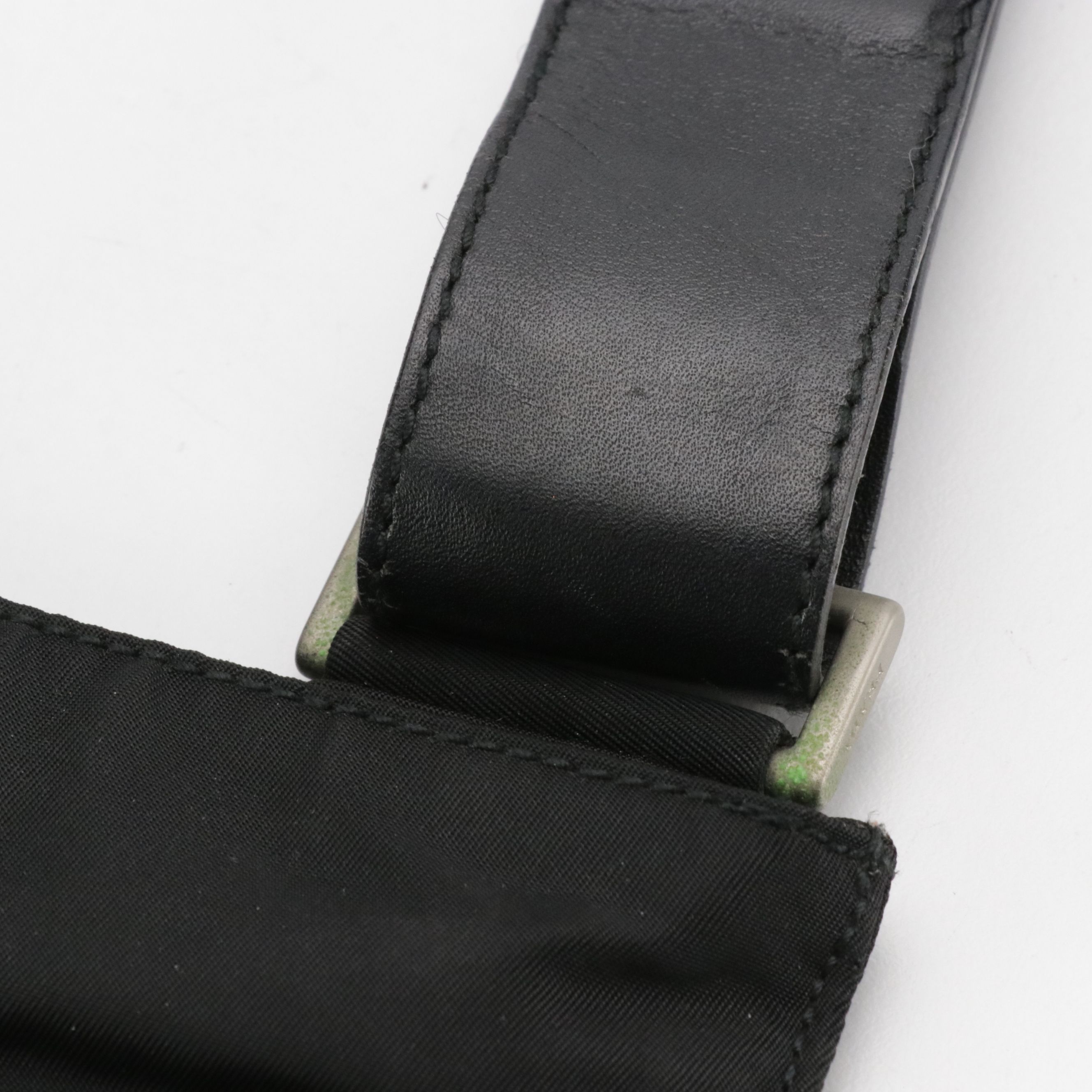 Prada Small Flat Crossbody Bag in Black Tessuto Nylon