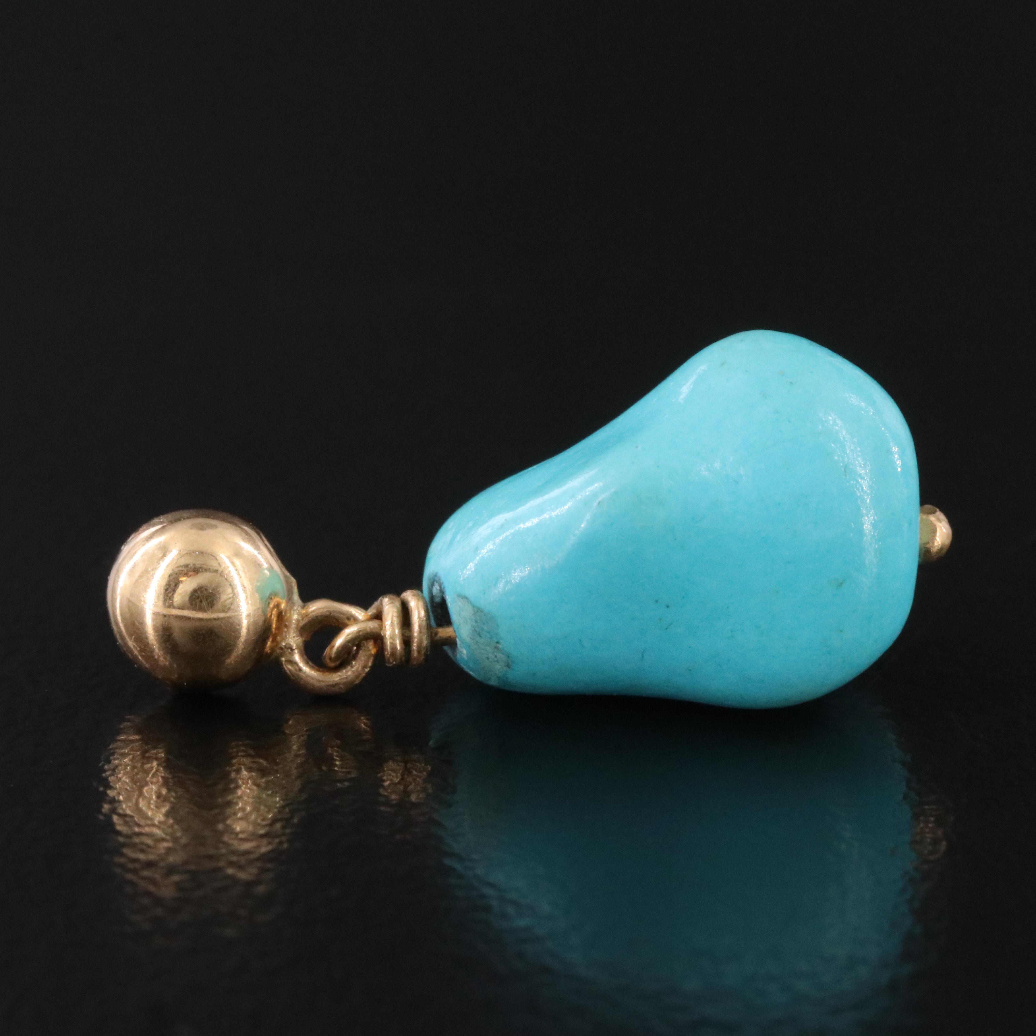 18K Turquoise Drop Earrings
