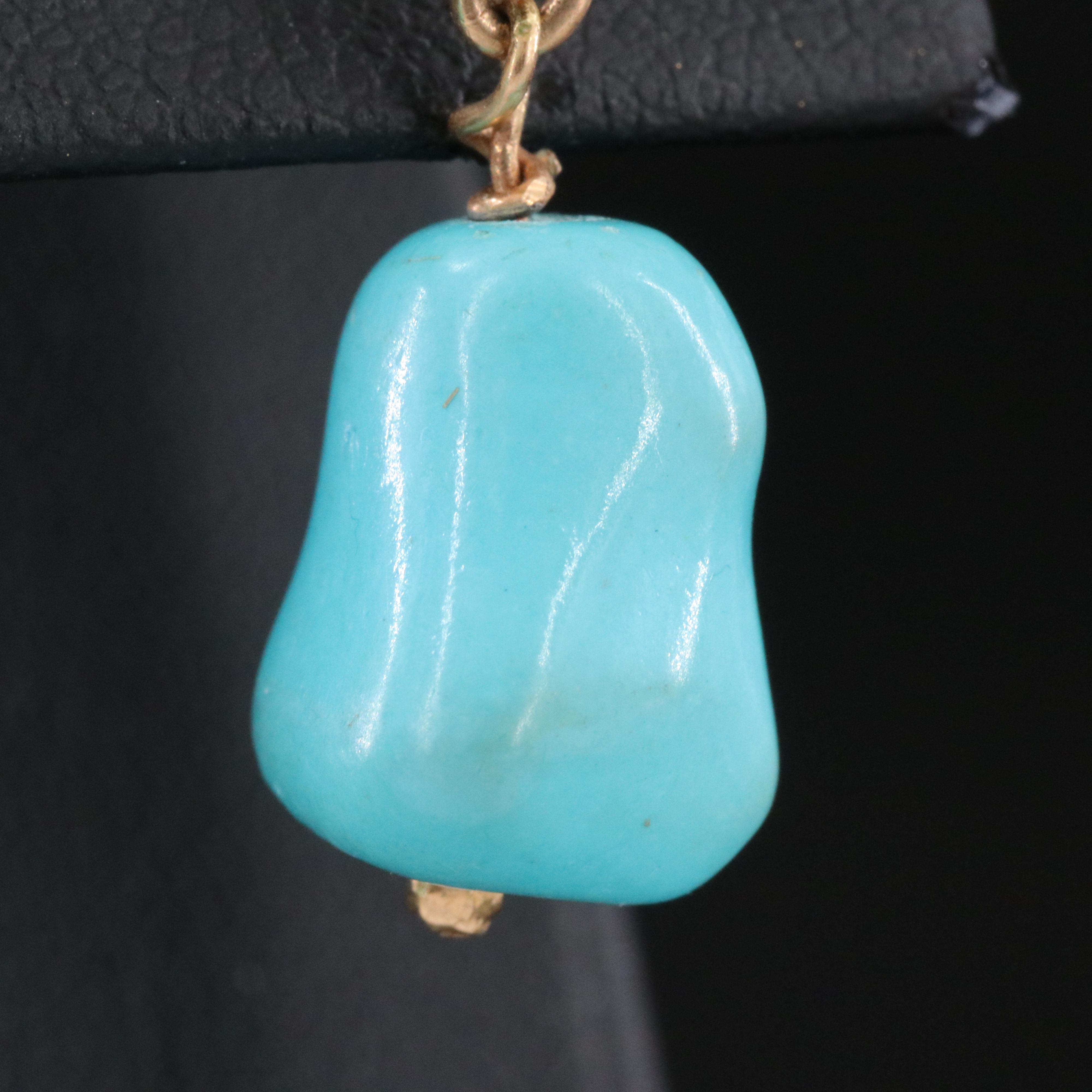 18K Turquoise Drop Earrings