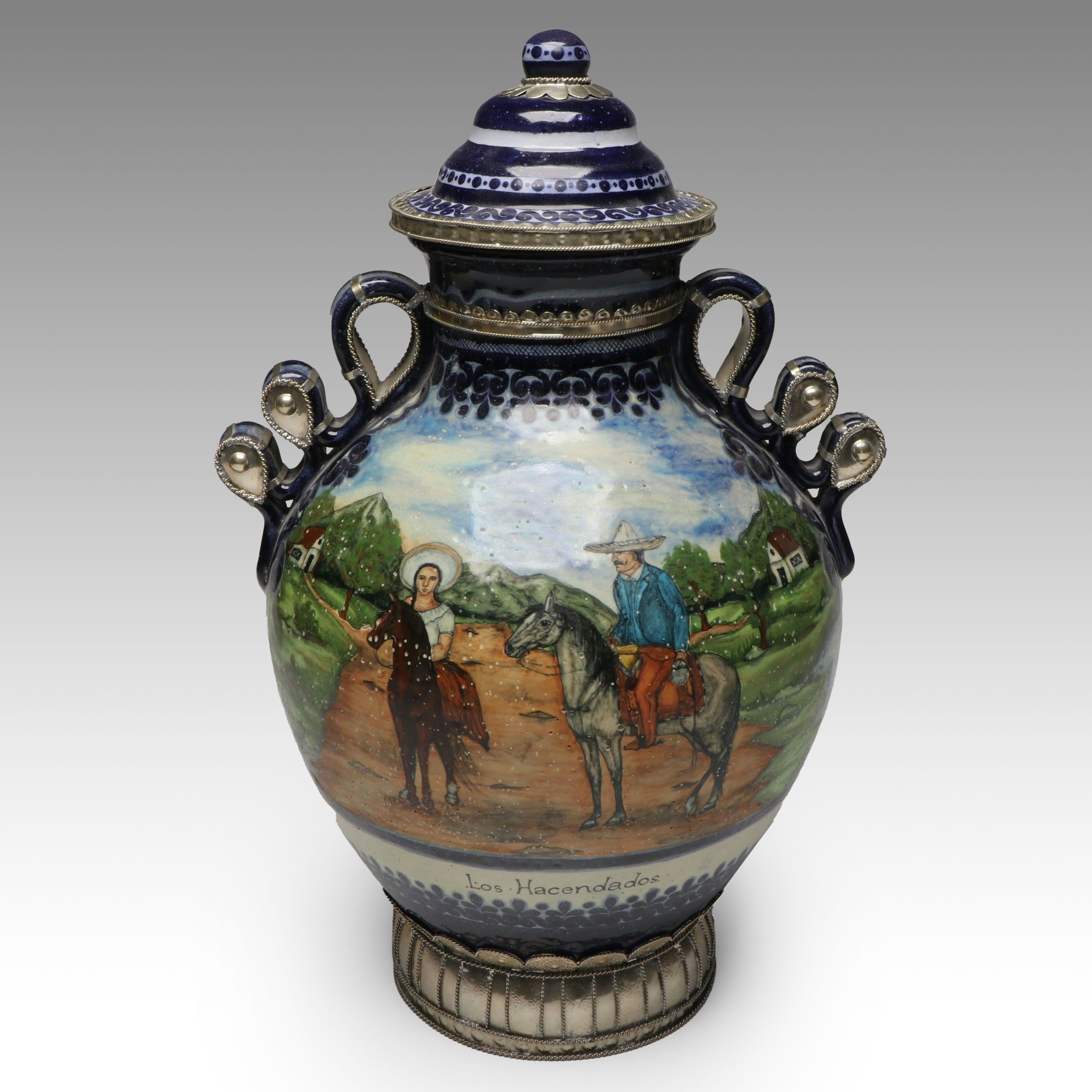 Jesús Guerrero Santos "Los Hacendados" Ceramic Urn, 1995