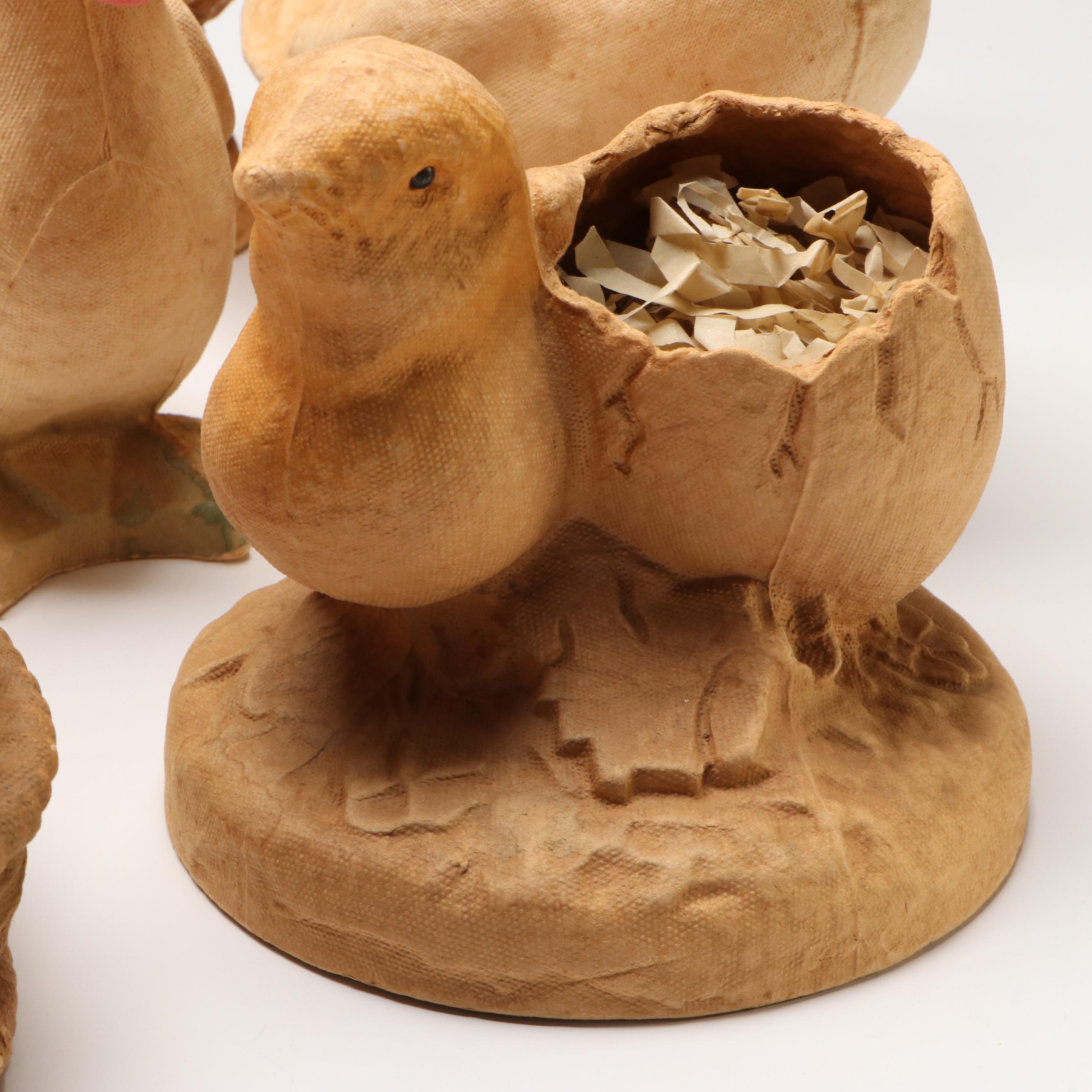 F. N. Burt, Drake Process with Other Papier-Mâché Figures and Candy Containers