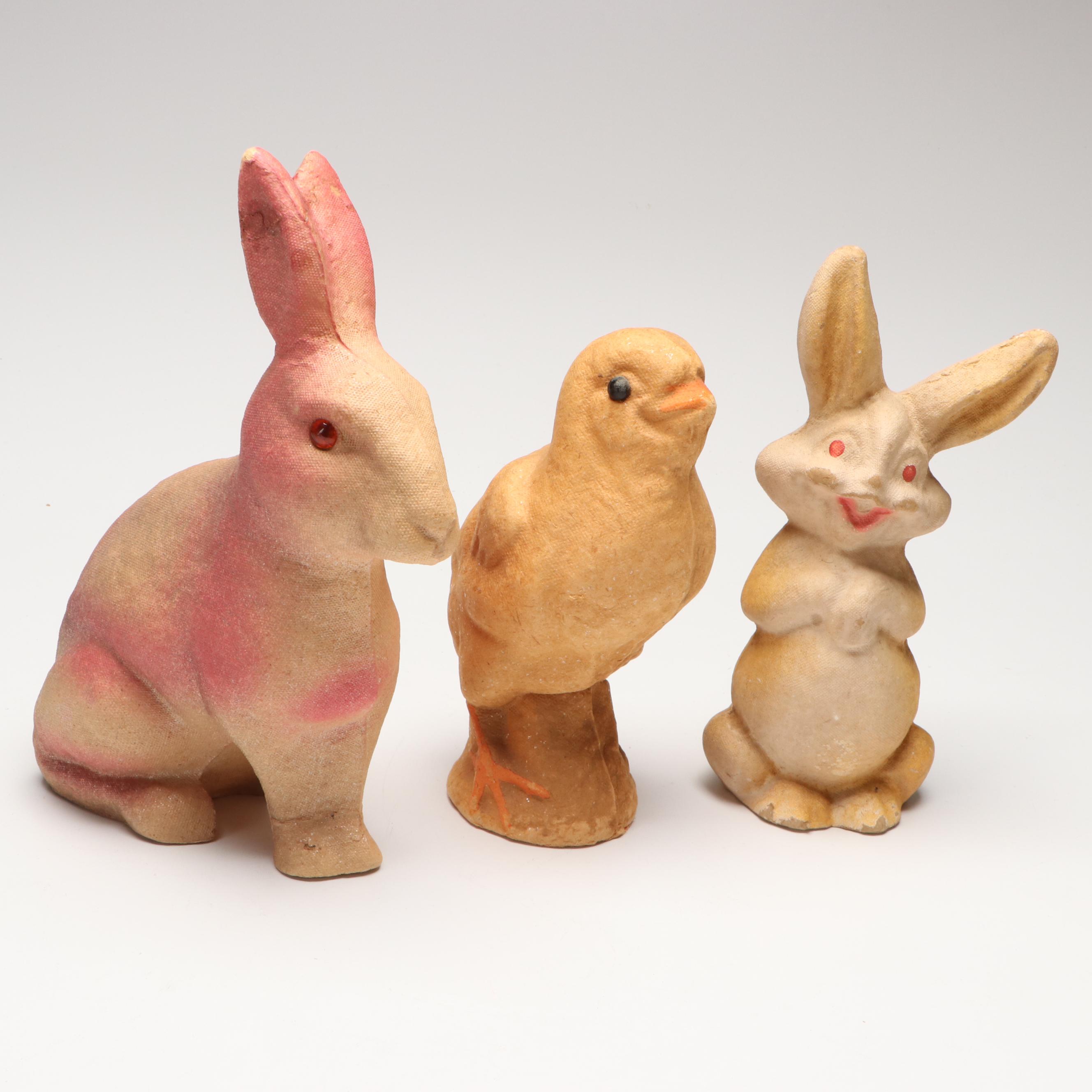 F. N. Burt, Drake Process with Other Papier-Mâché Figures and Candy Containers