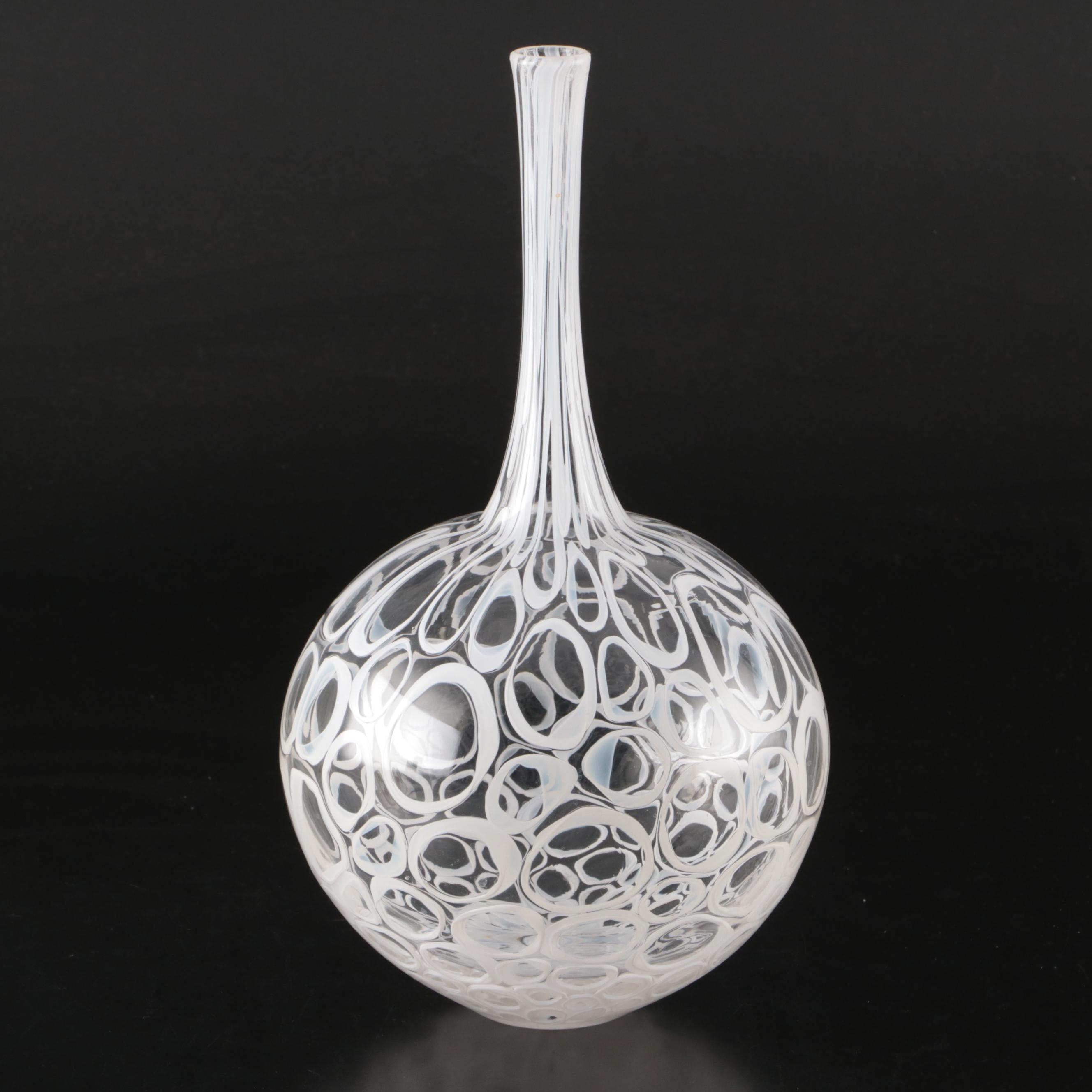 Sam Stang Signed Murrini Blown Glass Vase