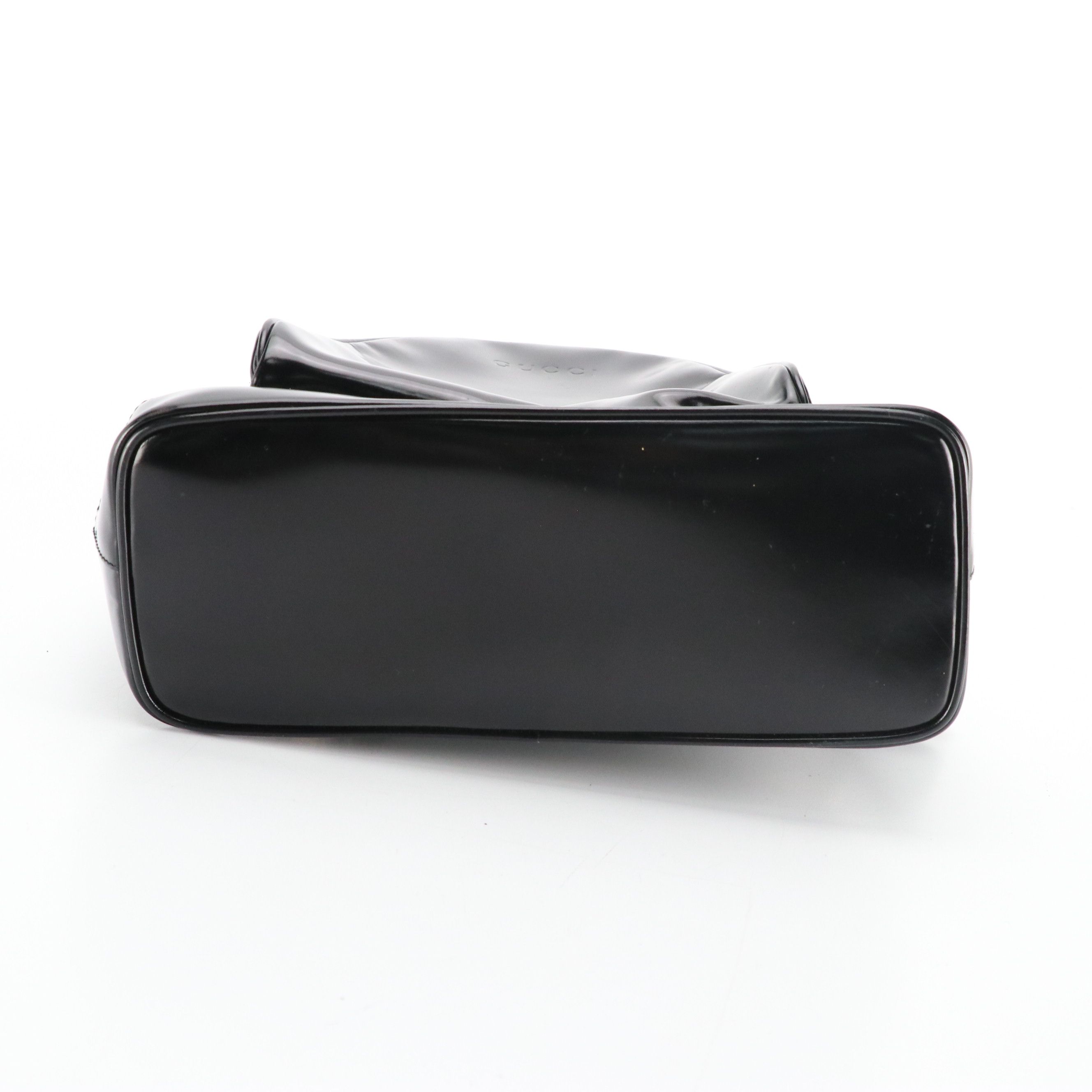 Gucci Bamboo Zipper Backpack in Shiny Black Calf Leather