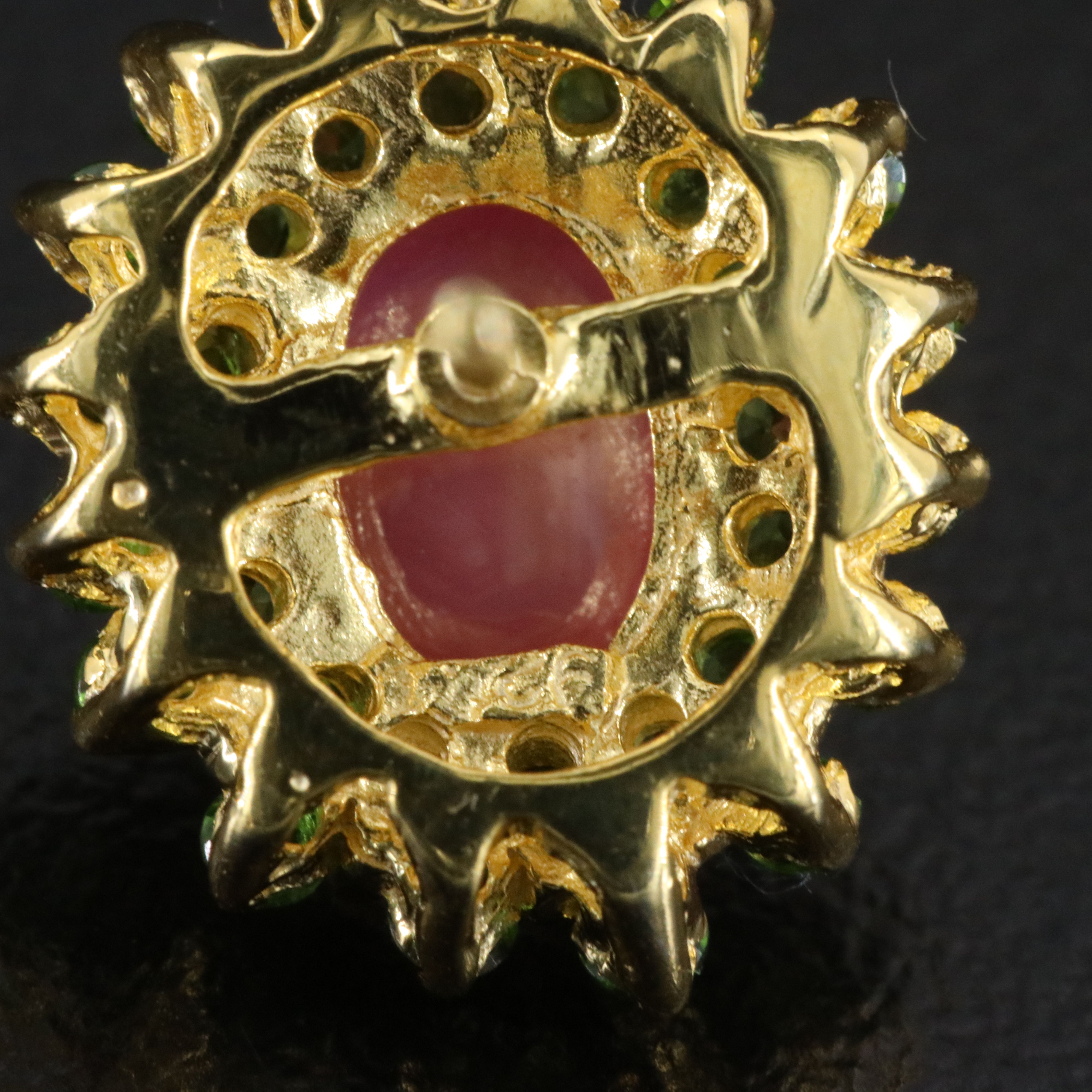 Sterling Filled Ruby and Tsavorite Earrings