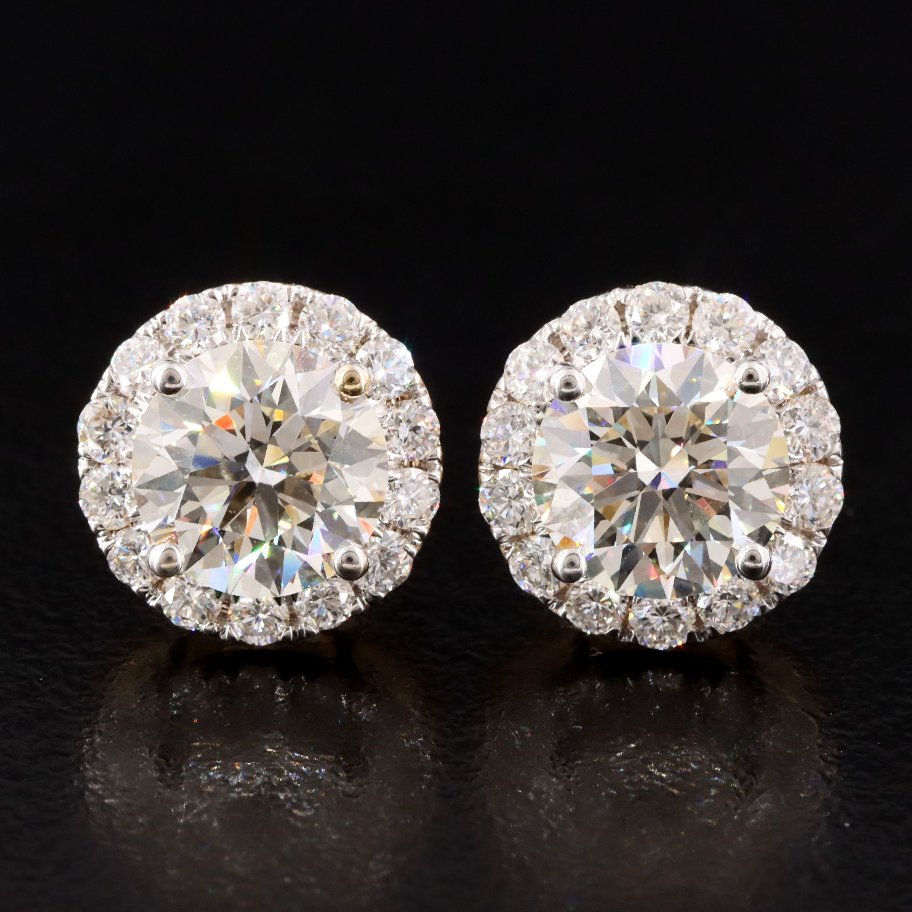 14K 4.75 CTW Lab Grown Diamond Halo Earrings