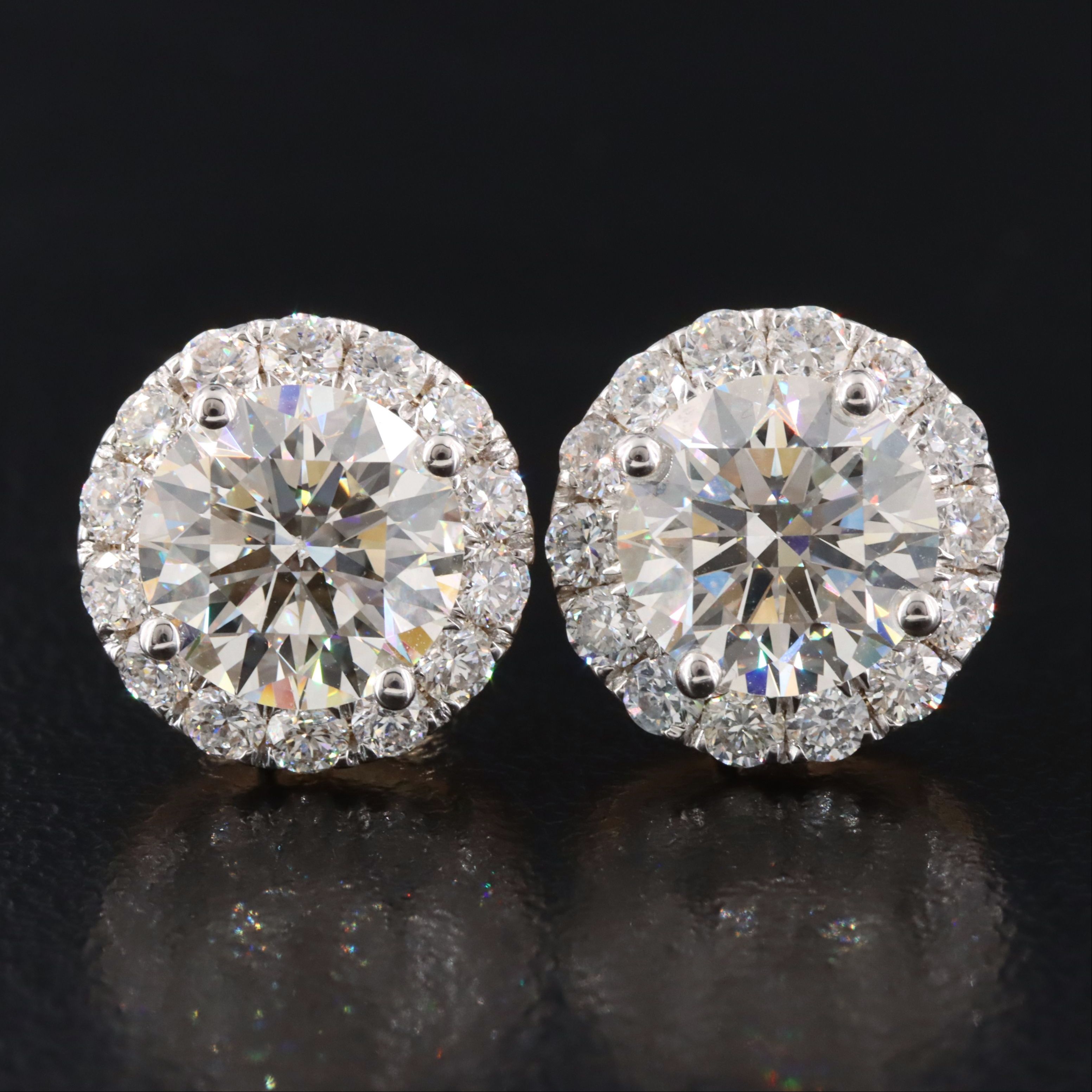 14K 4.79 CTW Lab Grown Diamond Halo Earrings